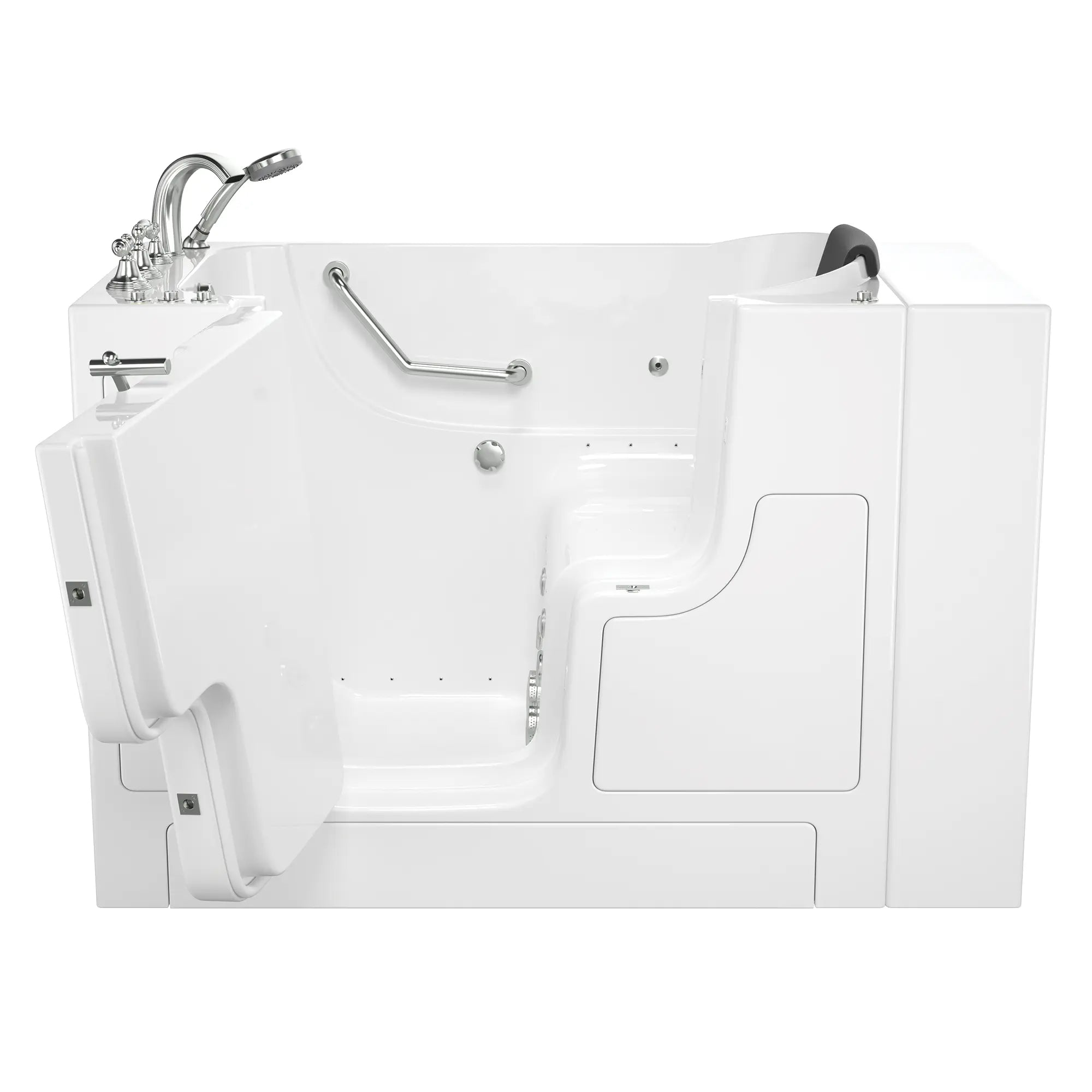 Premium 30 x 52 Inch Gelcoat Walk-In Bathtub with Air Spa & Whirlpool System - Left Hand Drain & Faucet - Ideal for Elderly & Mobility Assistance, Relaxation Therapy, and Spa-Like Bathing Experience at Home