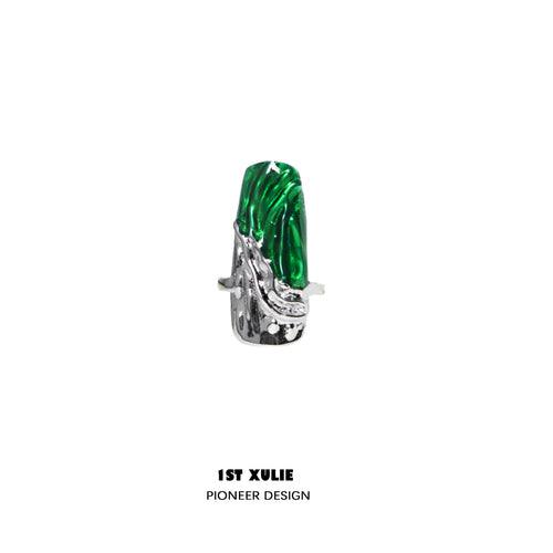 Slytherin House Nail Set Rings - Harry Potter Inspired Jewelry for Women & Girls - Perfect for Cosplay, Halloween Costume & Gift Giving
