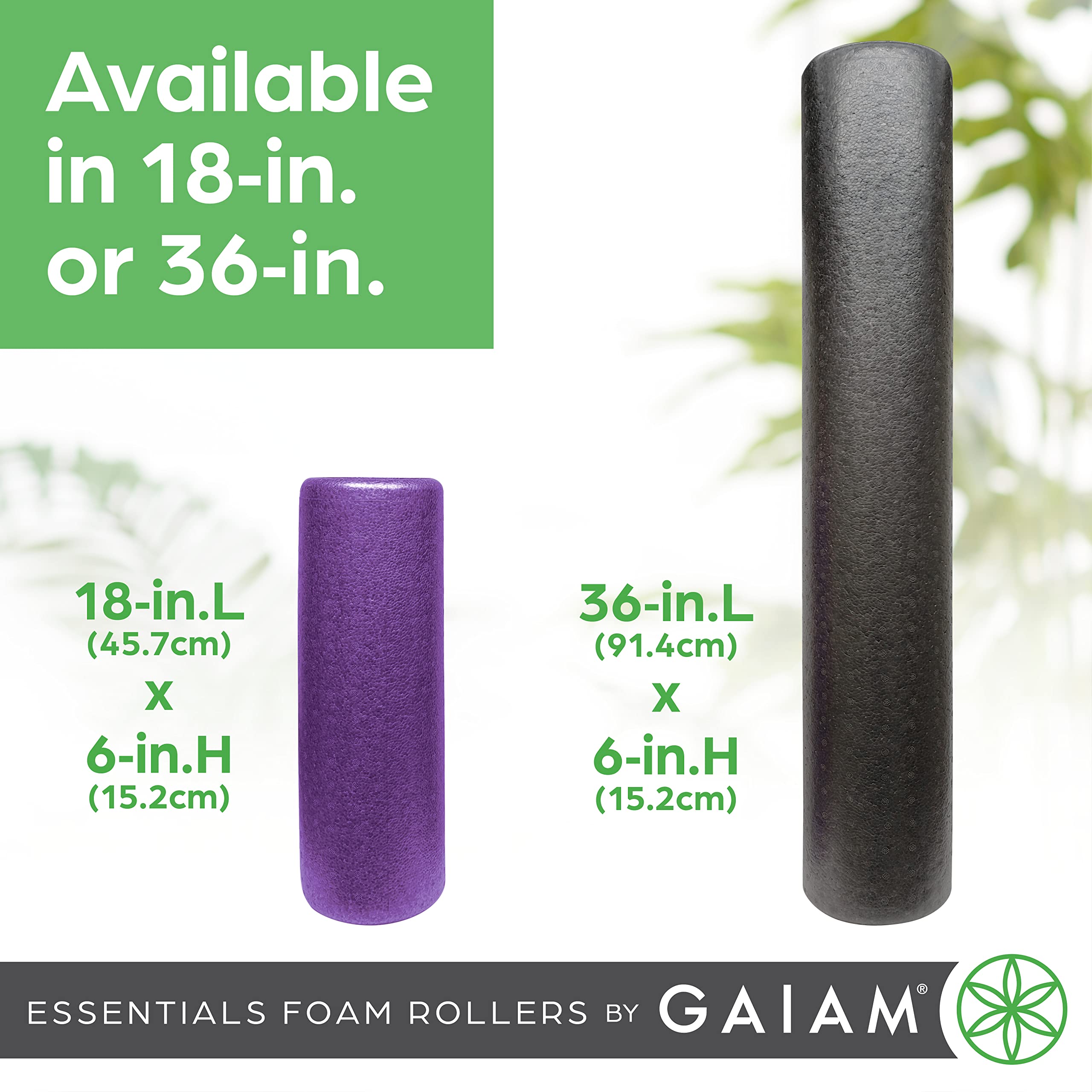 Gaiam Essentials High-Density Foam Roller for Deep Tissue Massage - Relieve Back Pain & Sore Muscles - Perfect for Post-Workout Recovery, Yoga & Physical Therapy