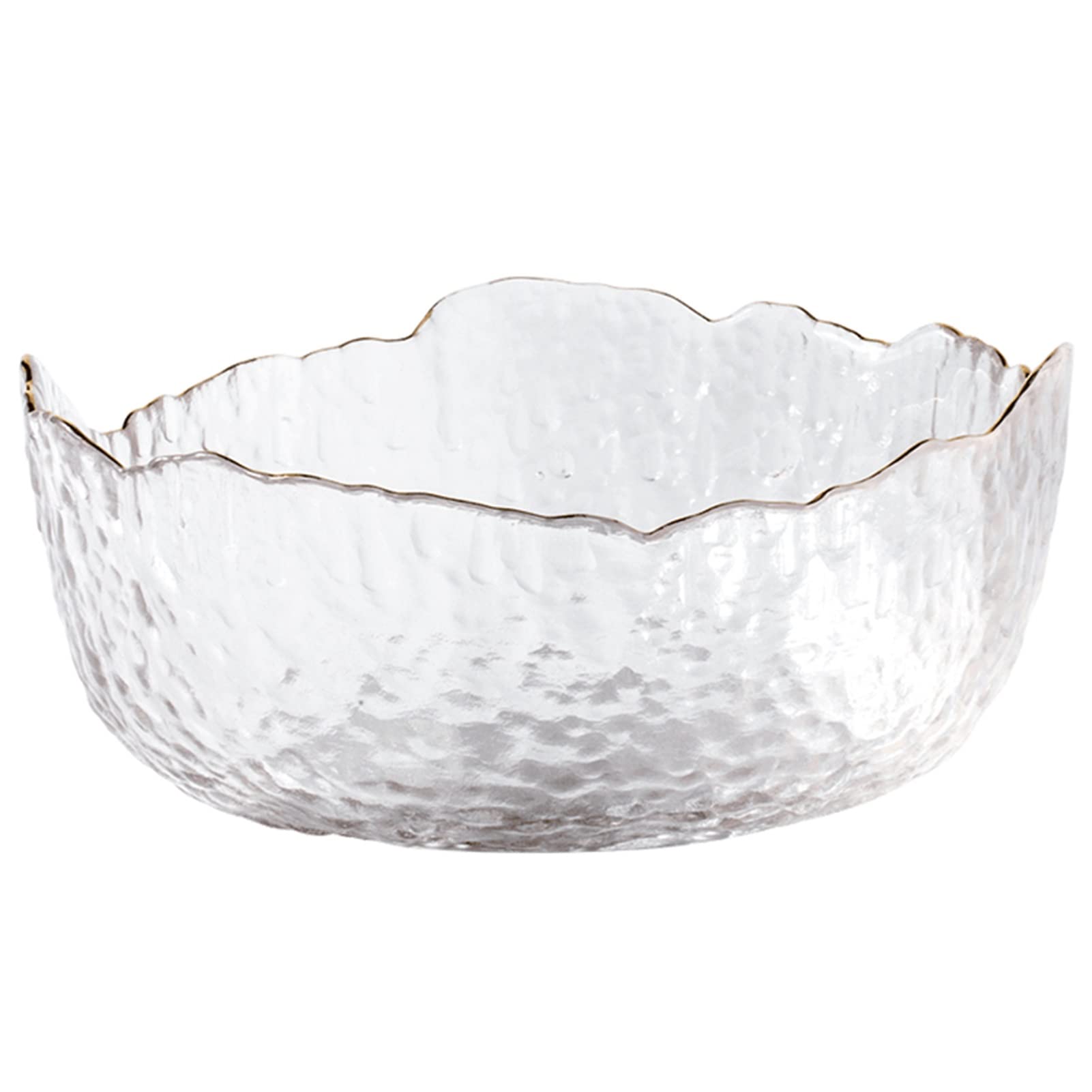 Clear Glass Salad Bowls for Kitchen, Pasta & Snacks - Irregular Shape