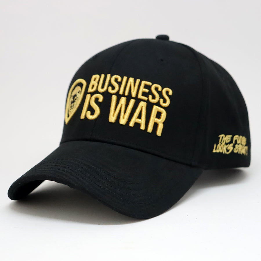 Business is War Gold and Black Snapback Hat - Stylish Adjustable Cap for Men & Women - Perfect for Streetwear, Hip Hop Fashion, and Casual Outfits