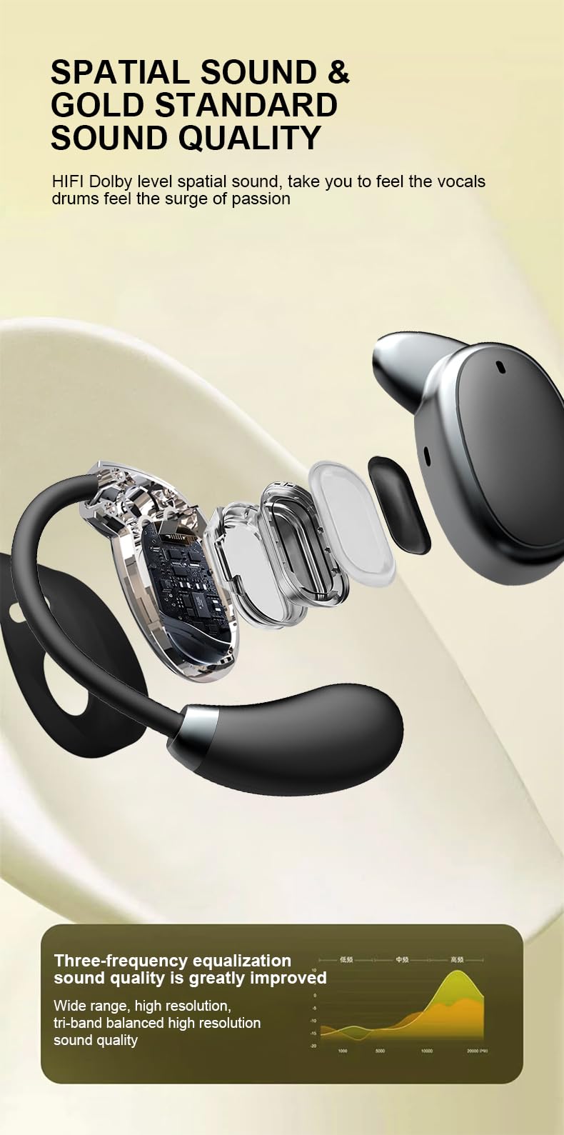 Bluetooth Translator Earbuds - 3-in-1 Wireless Headphones for Music, Calls & Real-Time Translation | 150 Language Support, Hi-Fi Dolby Audio, iOS/Android Compatible | Perfect for Travel, Business Meetings & Language Learning