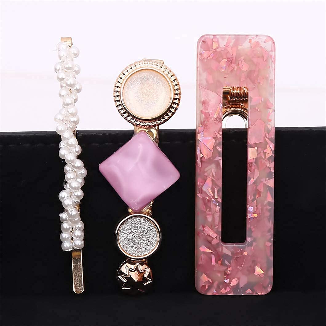 BOTIST 3Pcs Acrylic Hair Clips with Pearls - Elegant Hair Accessories for Women & Girls - Perfect for Weddings, Parties & Everyday Styling