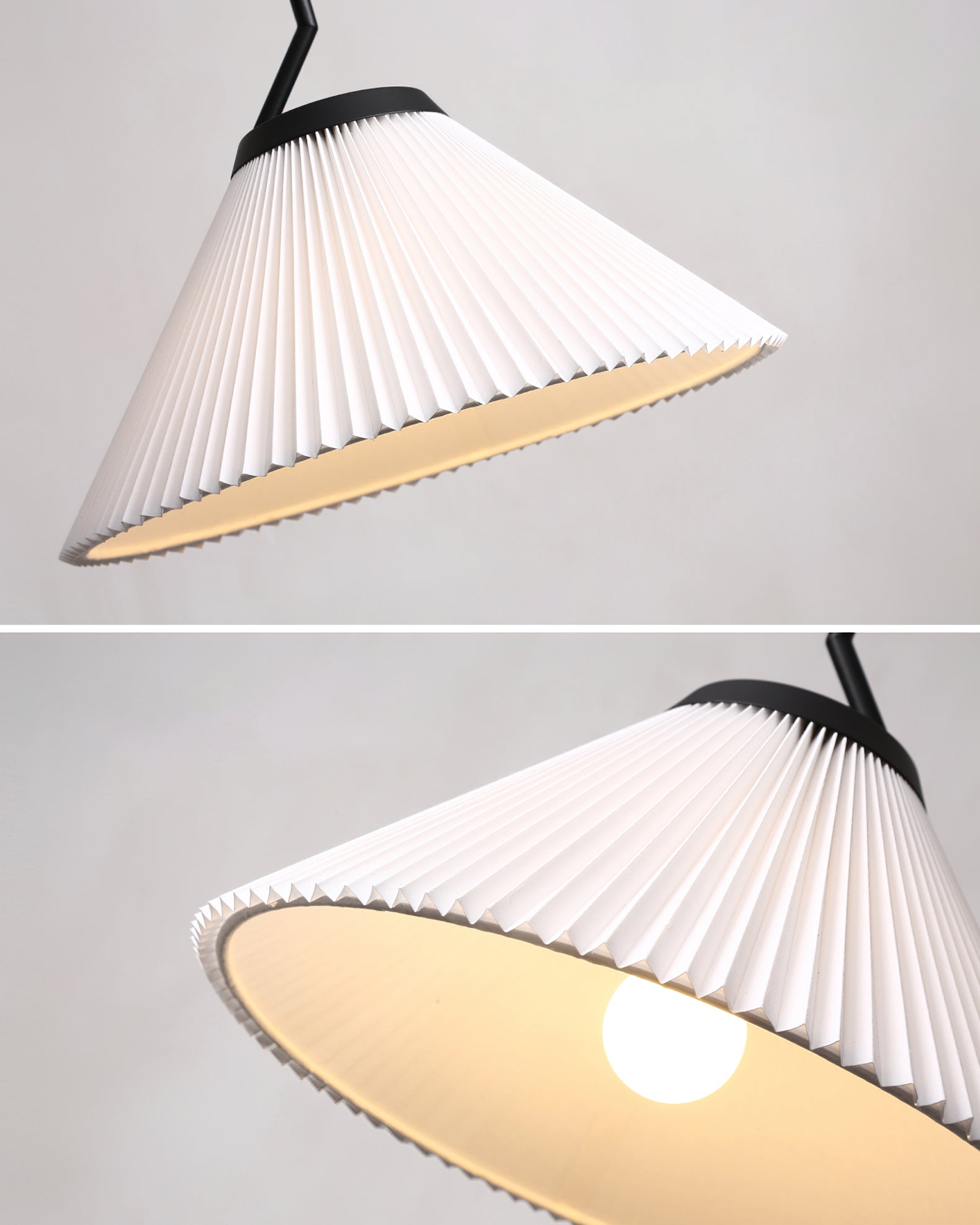 Nobu Pleated Pendant Light - Modern Scandinavian Style Hanging Lamp for Dining Room, Kitchen Island & Bedroom Lighting