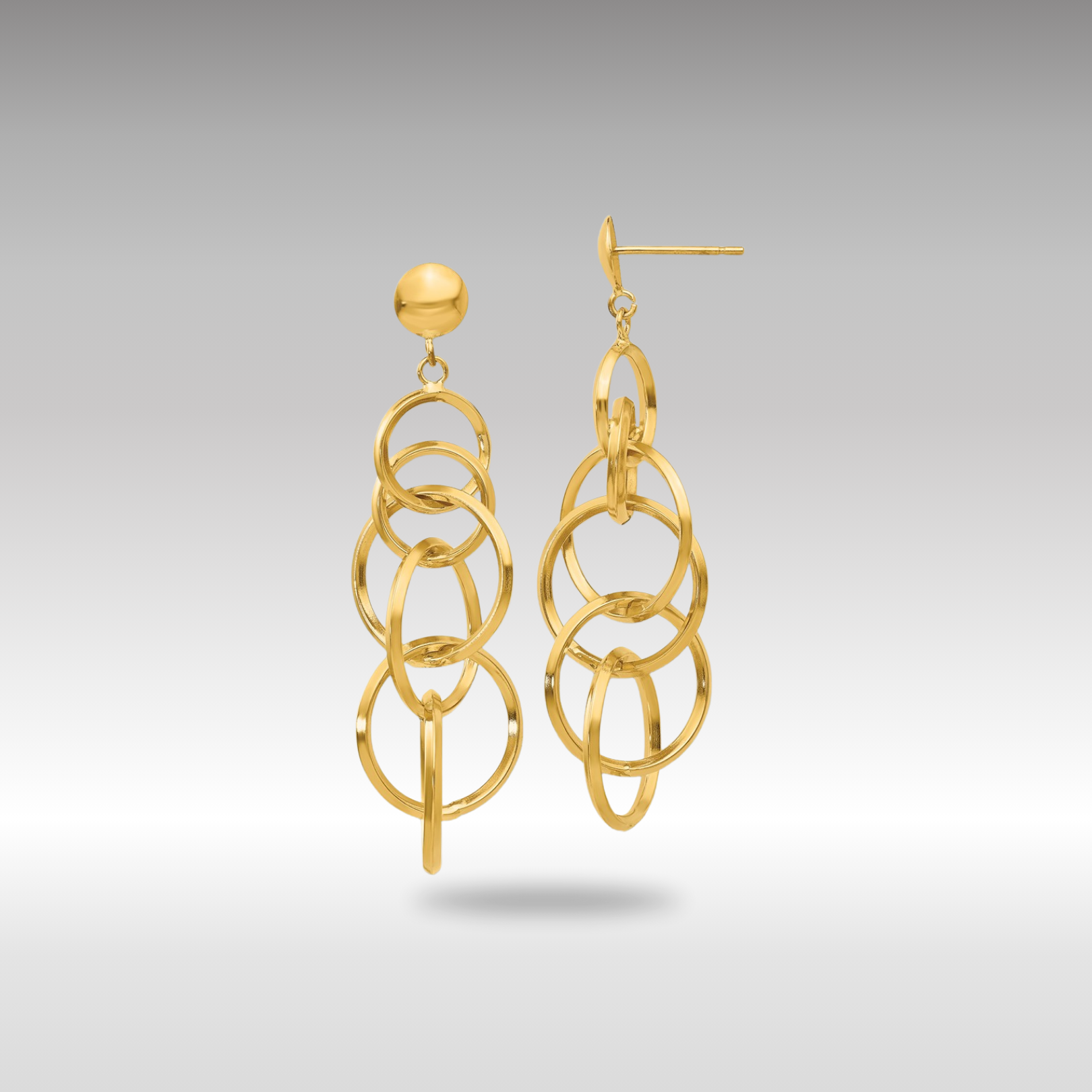 Gold Circle Drop Post Earrings for Women - Elegant Dangle Hoop Earrings TM545 - Perfect for Parties, Weddings & Everyday Wear