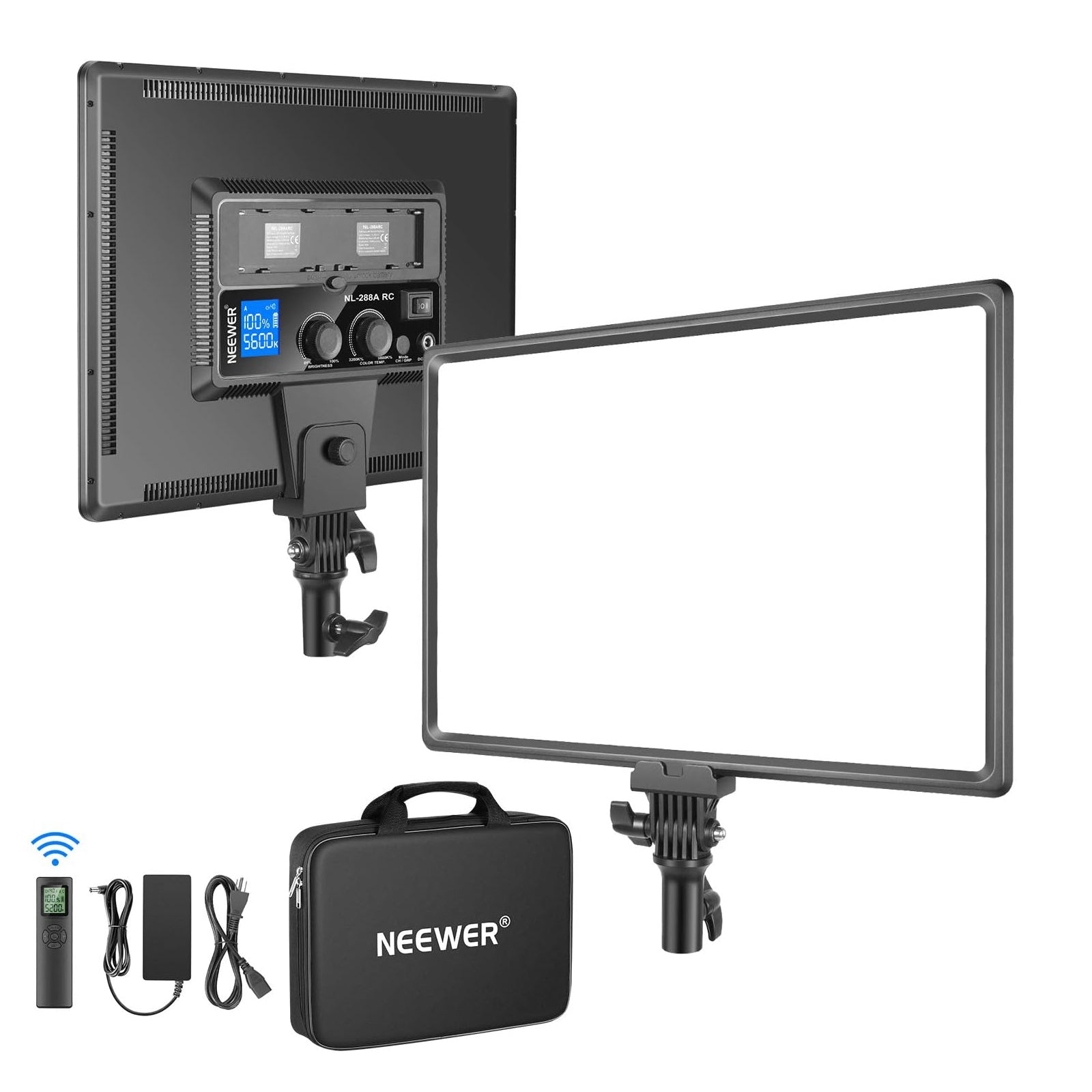 NEEWER NL288A Bi-Color LED Panel Light Kit - 3200K-5600K Adjustable, 288 LEDs, Dimmable, for Photography, Videography, YouTube, Studio, Live Streaming & Video Conferencing