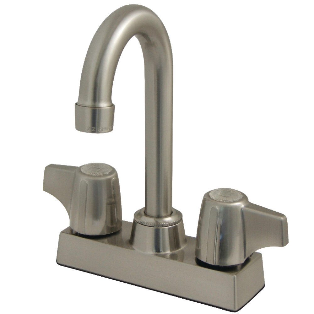 Kingston Brass KB460SN Vista 4 Centerset Bar Faucet - Chrome Finish, 4-Inch Centerset, Commercial-Grade for Kitchen & Bar Sink - Perfect for Restaurants, Coffee Shops & Home Bars