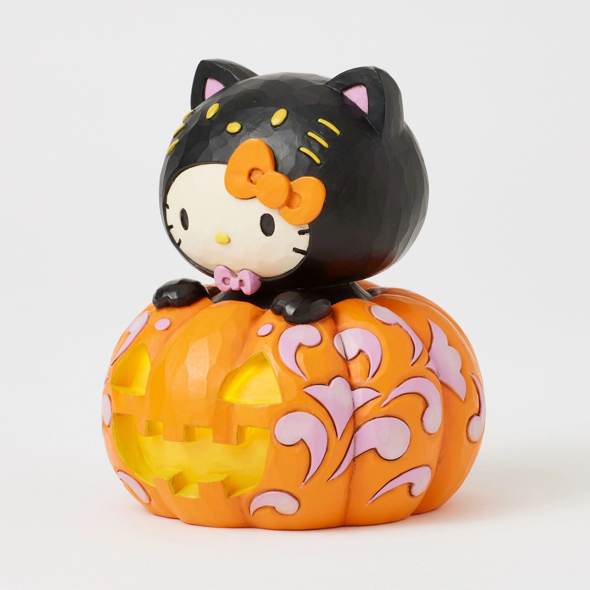 Hello Kitty Black Cat Pumpkin Plush Toy - Cute Kawaii Halloween Decor & Gift for Kids, Girls, Fans - Perfect for Home, Party, Cosplay & Photo Props