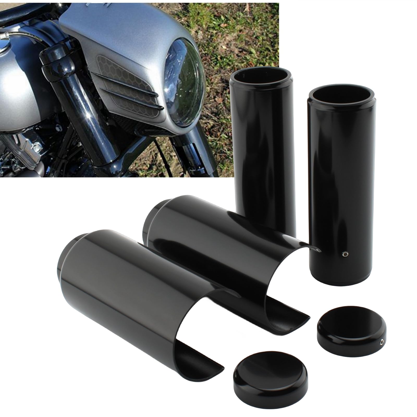Harley-Davidson Breakout FXSB 2013-2017 Front Fork Cover Tube Guard Kit - Durable Motorcycle Protection for Enhanced Ride Safety & Style