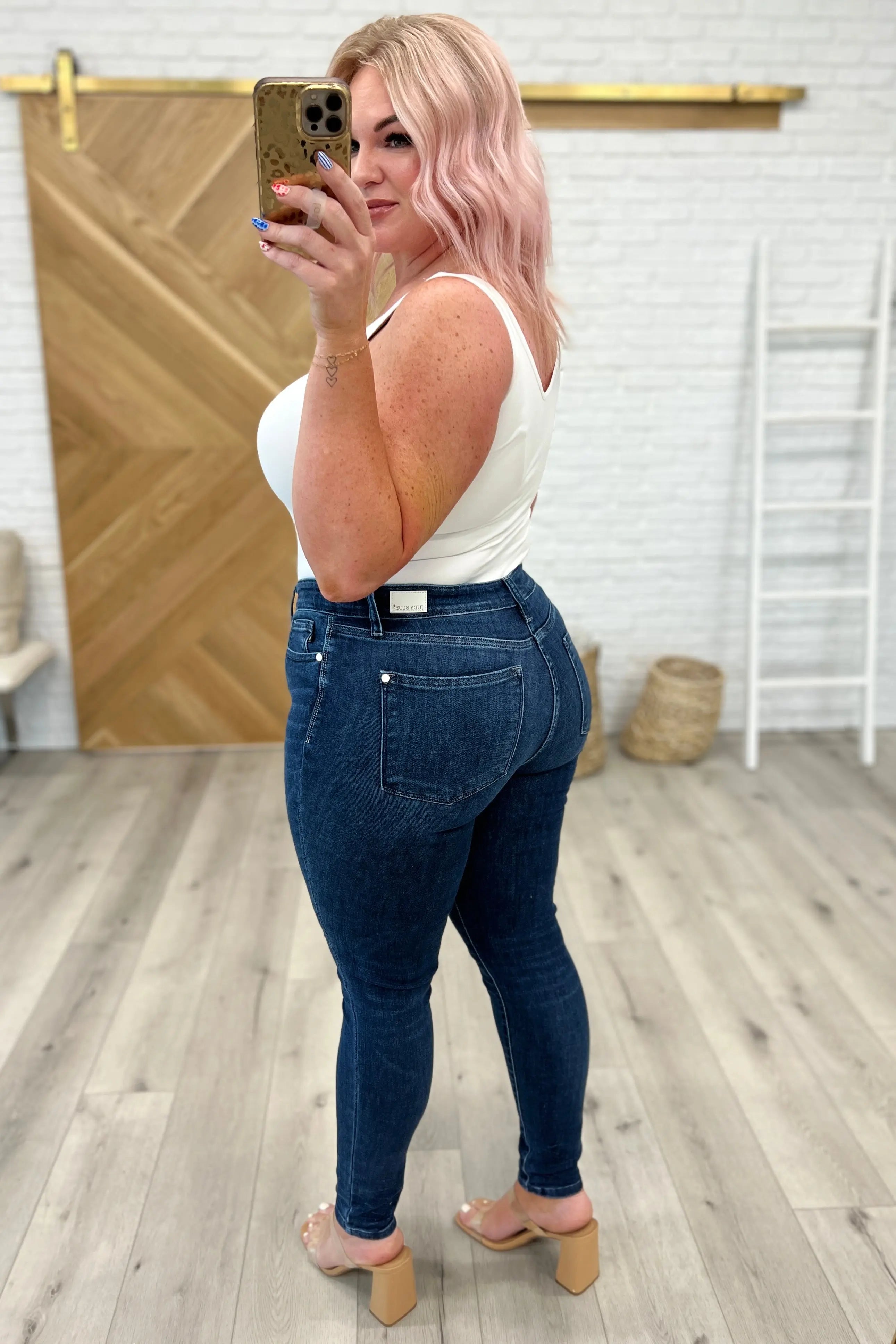 Addison Mid Rise Crinkle Ankle Skinny Jeans for Women - Stretch Denim Pants, Comfortable & Trendy - Perfect for Casual Outfits, Date Nights & Office Wear