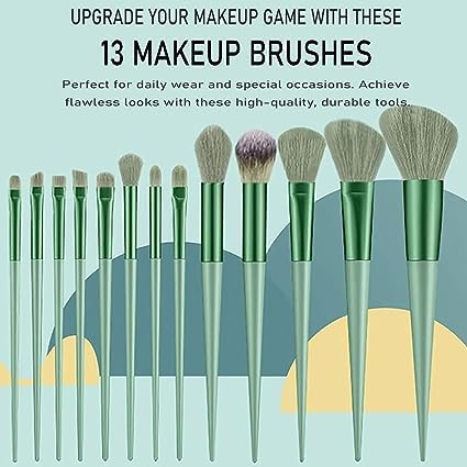 Bajajbeautyshop 13-Piece Professional Makeup Brush Set - Eye Shadow, Eyeliner, Blending & Powder Brushes for Flawless Makeup Application | Perfect for Travel & Everyday Use