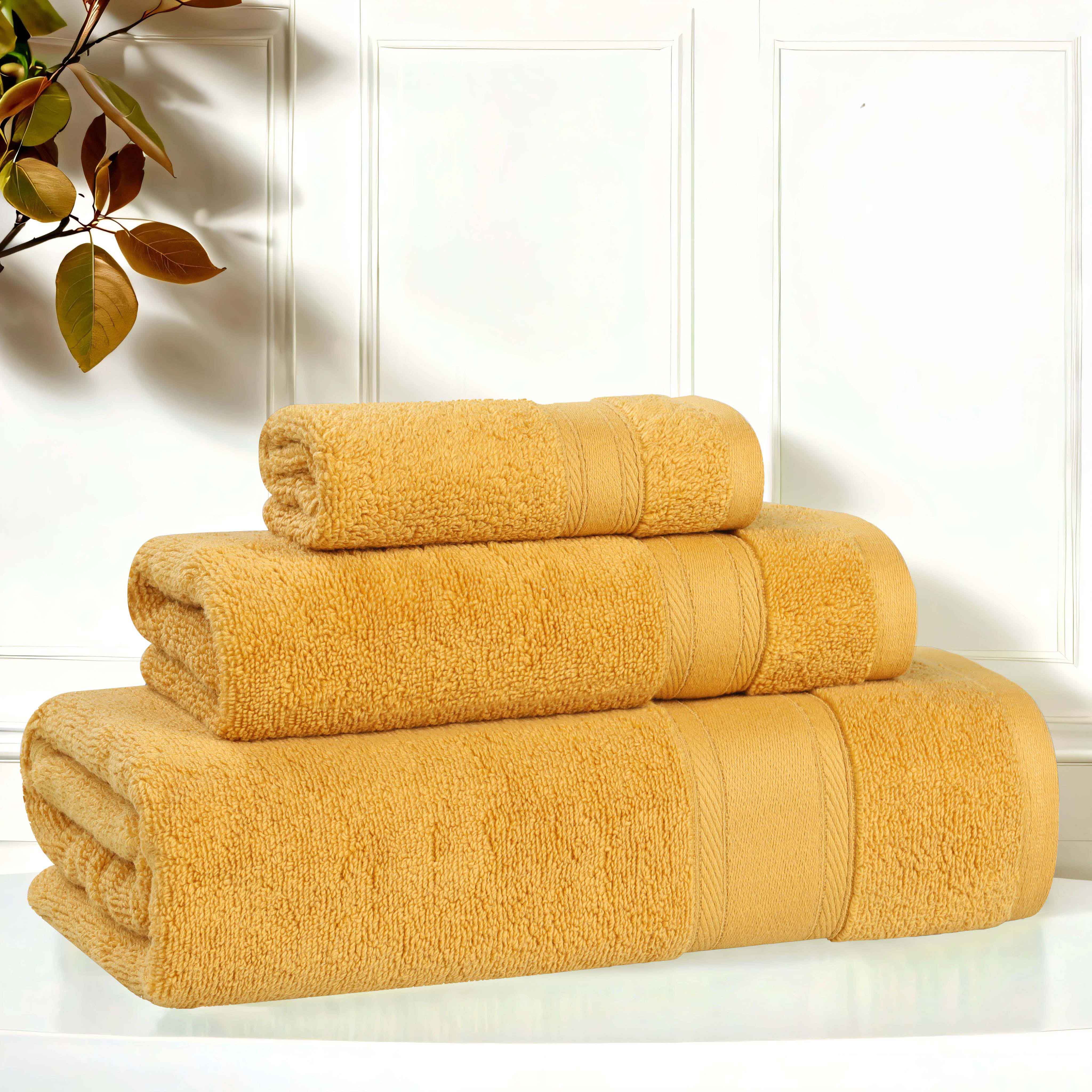 Belmont Zero Twist Cotton Medium Weight Absorbent 3-Piece Bath Towel Set | Soft & Quick-Drying | Perfect for Bathroom, Spa & Gym Use