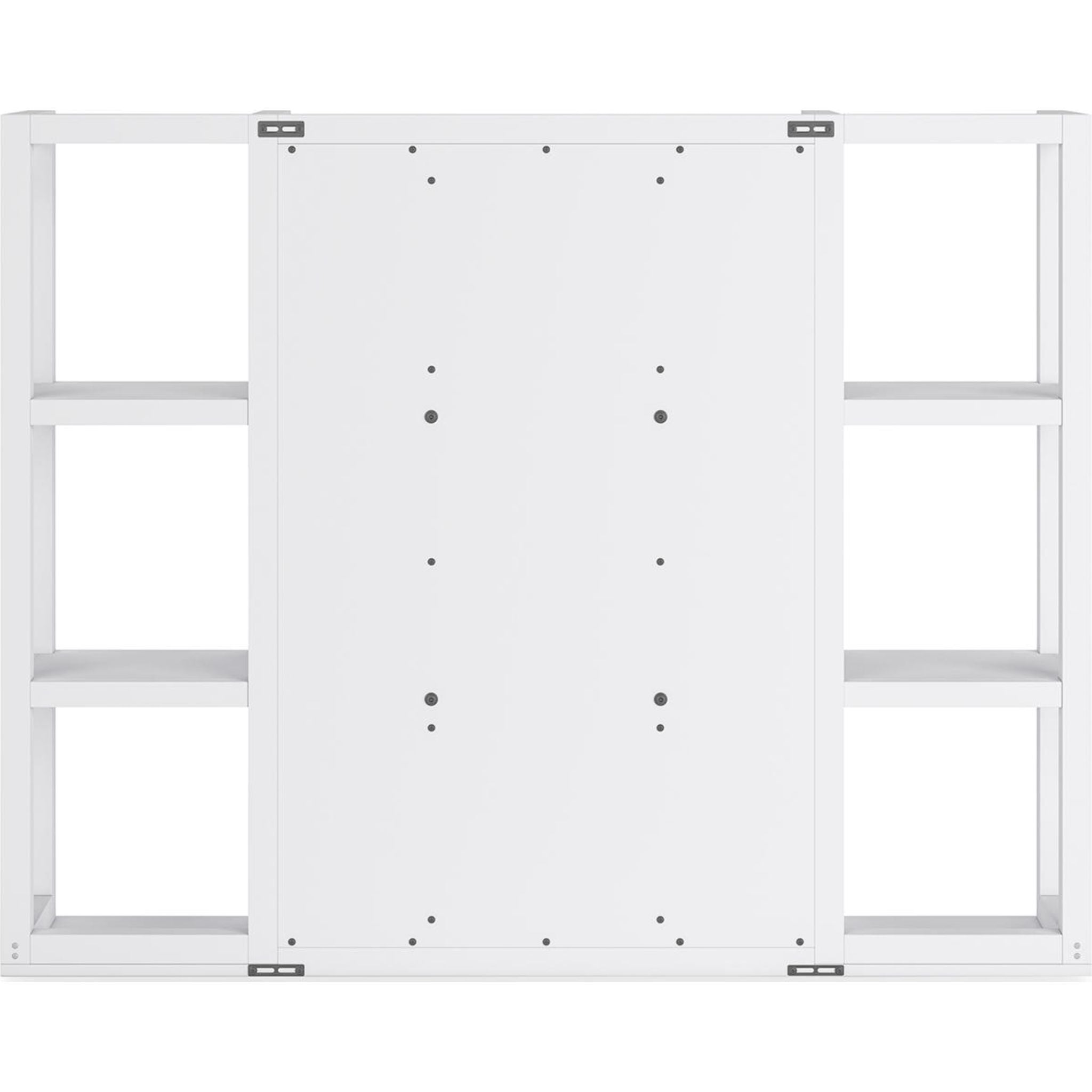 Ashbryn Hutch White and Natural Wood Storage Cabinet - Modern Farmhouse Style Organizer for Living Room, Bedroom, or Entryway (Model D844-61)