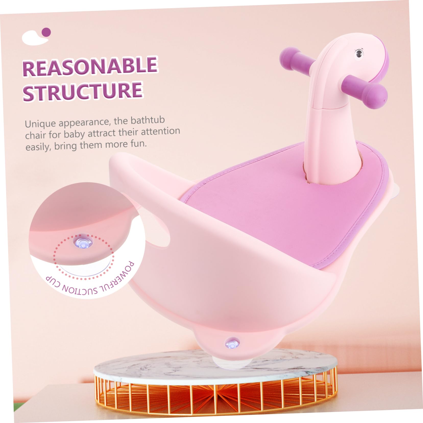 SHOWERORO Baby Bath Seat - Non-Slip Bathtub Chair for Toddlers & Kids, PP Plastic Shower Chair with Safety Backrest - Perfect for Bath Time Safety & Comfort