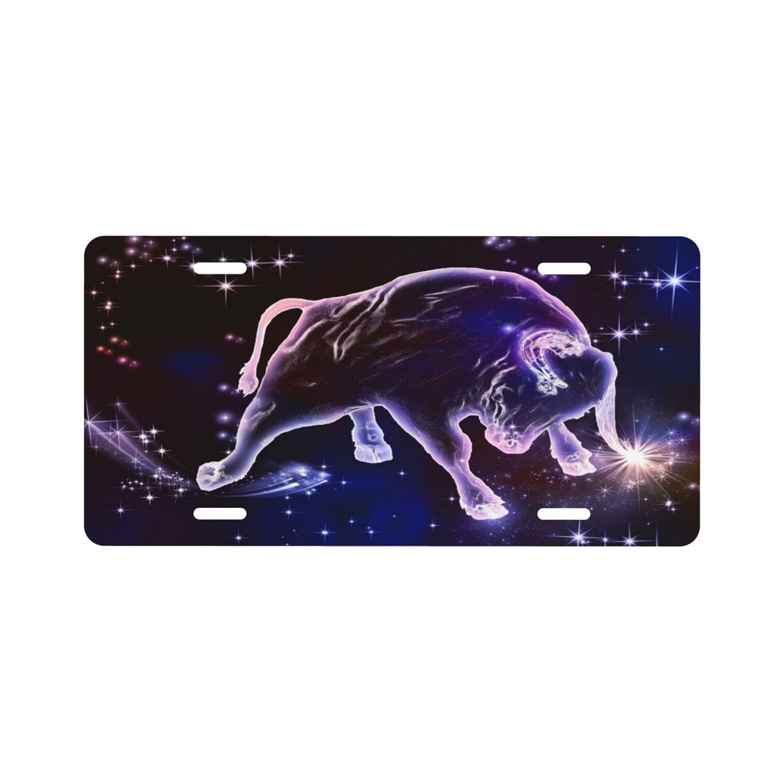 Delerain Taurus Novelty Aluminum Vanity License Plate - 6x12 Inch Decorative Car Front Tag for Men, Women, Boys & Girls | Perfect for Car Shows, Gifts & Personalizing Your Vehicle