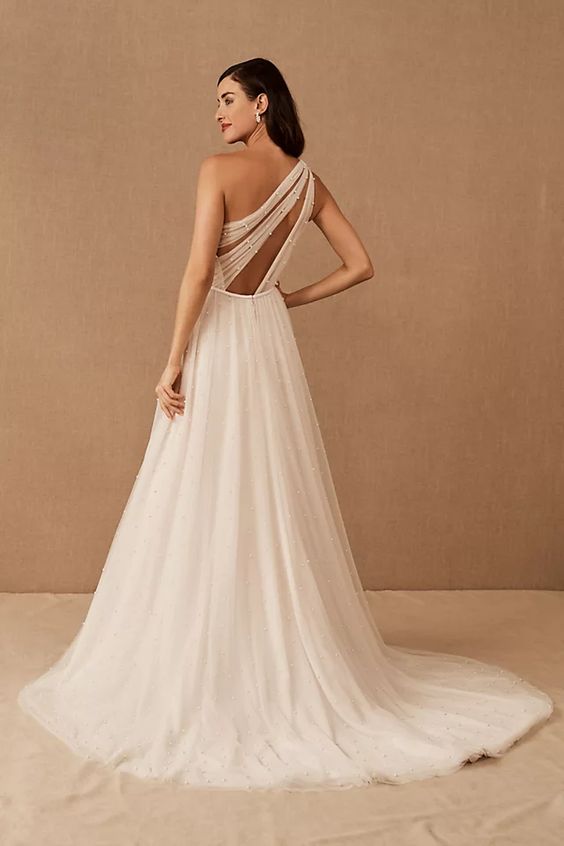 Hayley Paige Pearl Gown - Elegant Beaded Wedding Dress with Lace Appliques | Perfect for Bridal Gowns, Formal Evening Wear & Special Occasions
