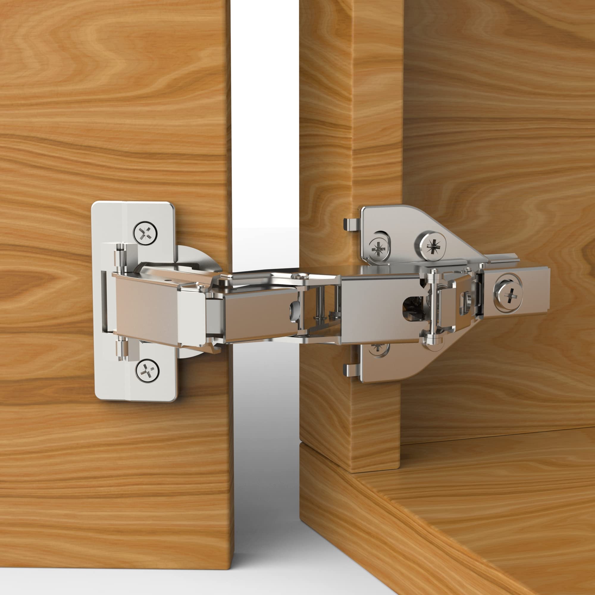 Furniware 4-Pack 165 Degree Lazy Susan Hinges - Full Overlay Concealed Cabinet Hinges for Kitchen Cabinets, Cupboards & Folded Doors (Includes Screws) - Perfect for Smooth Cabinet Door Rotation & Space-Saving Storage Solutions