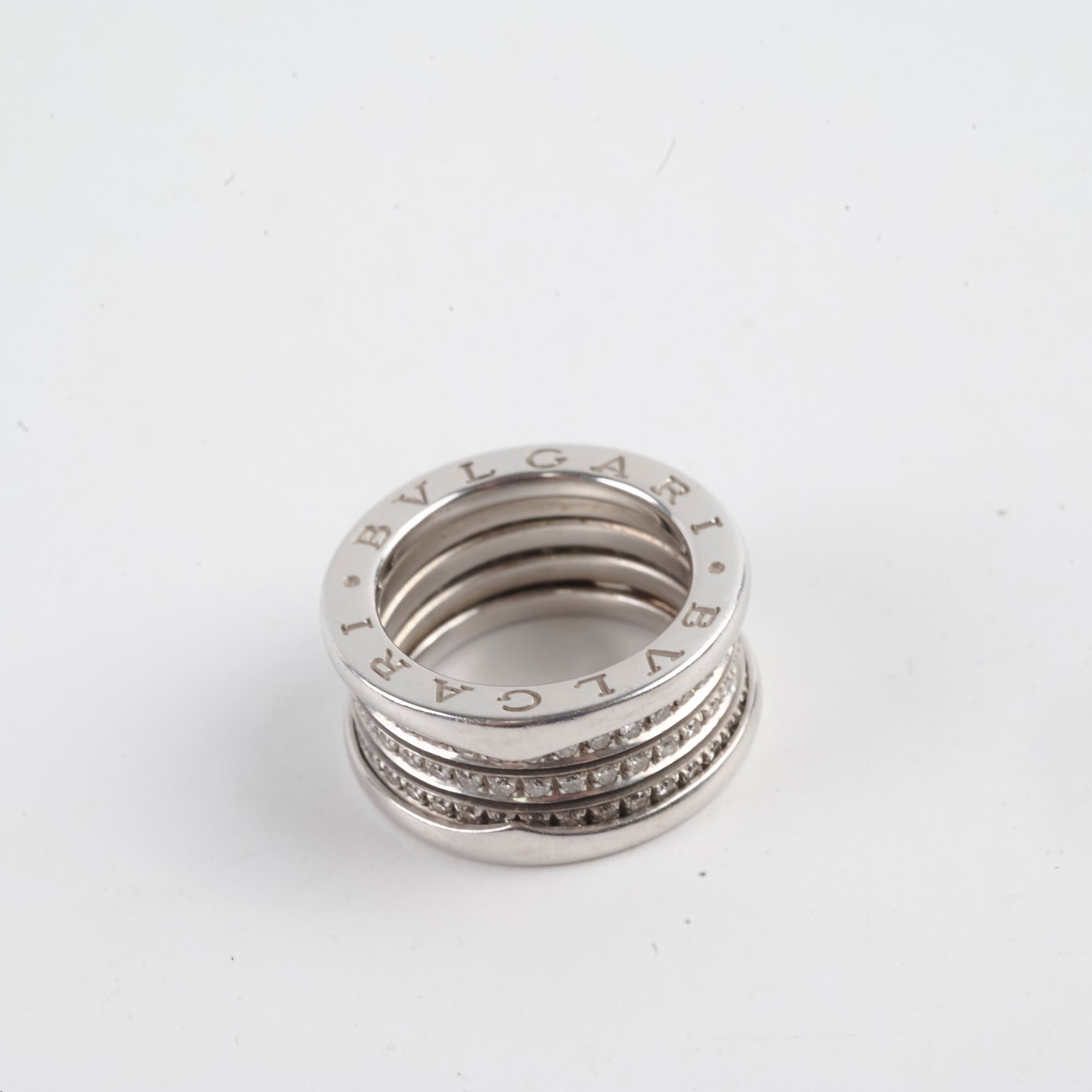 Bvlgari B Zero 1 White Gold Diamond Ring Size 53 - Luxury Jewelry for Women, Perfect for Weddings, Anniversaries & Special Occasions