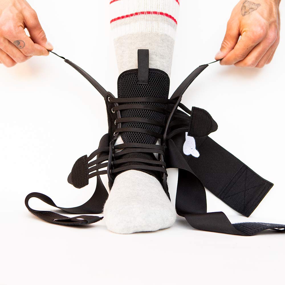 Space Brace 2.0 Quick Lace Up Ankle Support - Pair for Basketball, BMX, MTB, Running & Skateboarding | Adjustable Ankle Wrap for Men, Women & Kids | Sports Injury Prevention & Recovery | Perfect for Athletes & Active Lifestyles