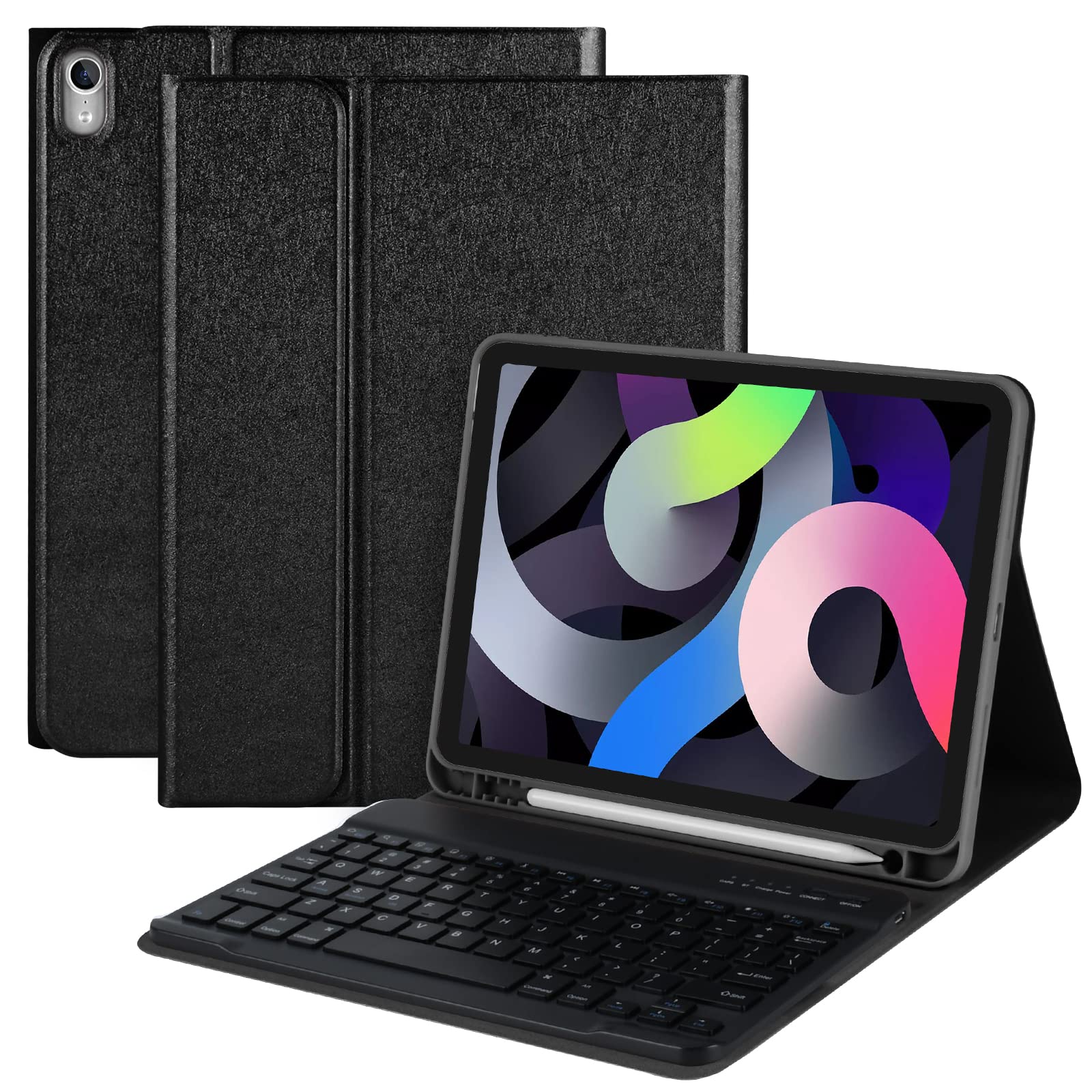 iPad Air 5th & 4th Generation Keyboard Case - Detachable Bluetooth Keyboard Cover with Pencil Holder & Flip Stand for iPad Air 10.9
