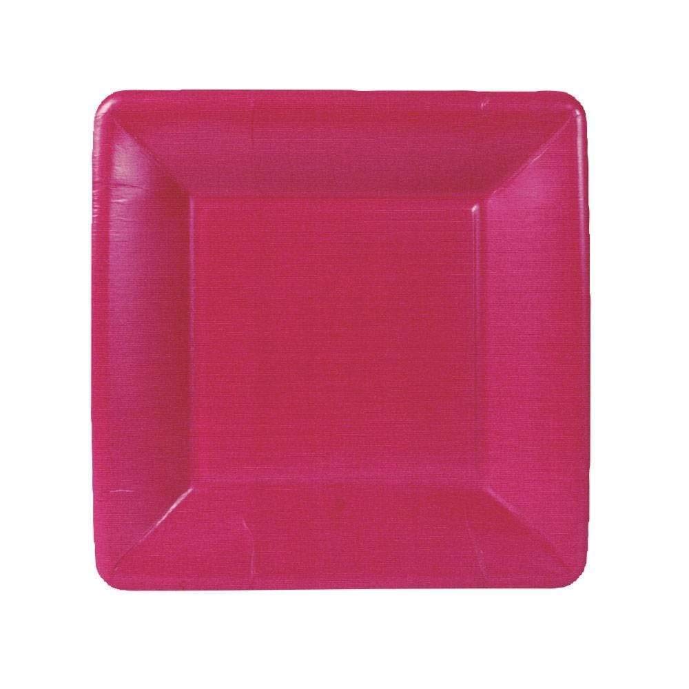 Premium Caspari Grosgrain Square Paper Plates - 16 Count Rose Design for Elegant Salad & Dessert Serving | Perfect for Weddings, Baby Showers & Dinner Parties