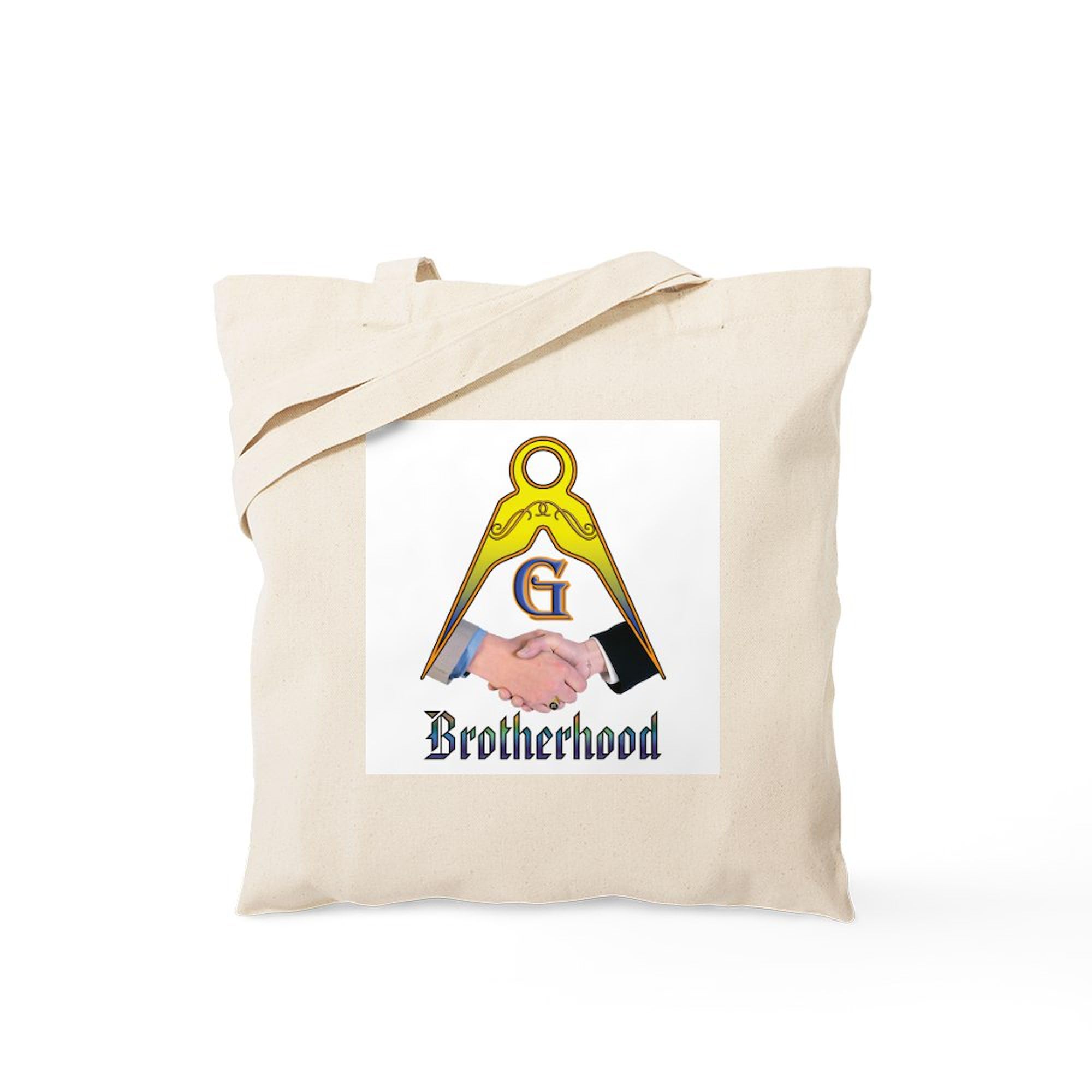 Masonic Brotherhood Tote Bag - Natural Canvas Reusable Shopping Bag for Men & Women - Eco-Friendly Grocery Tote for Daily Use, Travel & Shopping