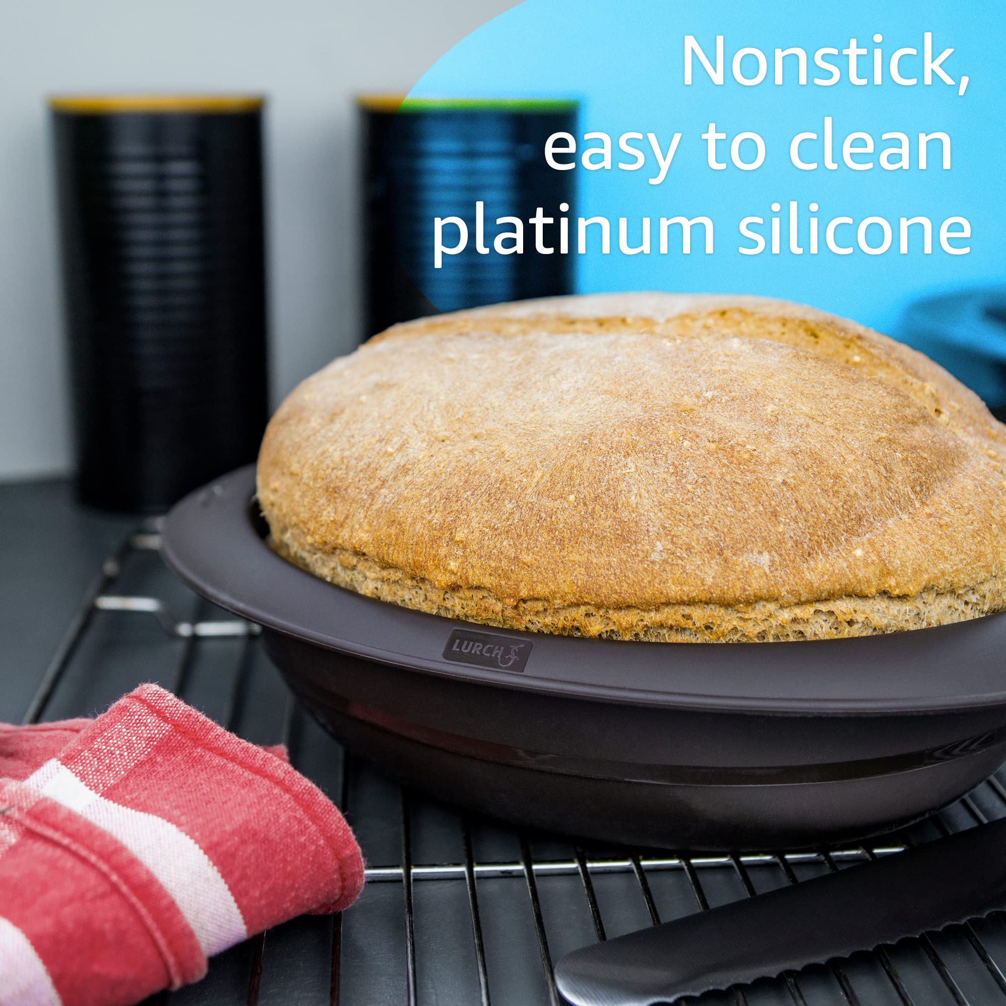 Premium BPA-Free Platinum Silicone Oval Bread Pan - 9.4