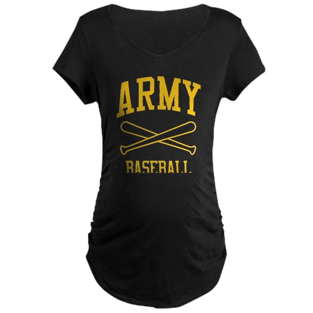 U.S. Army Baseball Maternity Dark T-Shirt for Pregnant Women - Comfortable Cotton Maternity Tee for Military Moms, Casual Wear & Pregnancy Photoshoots