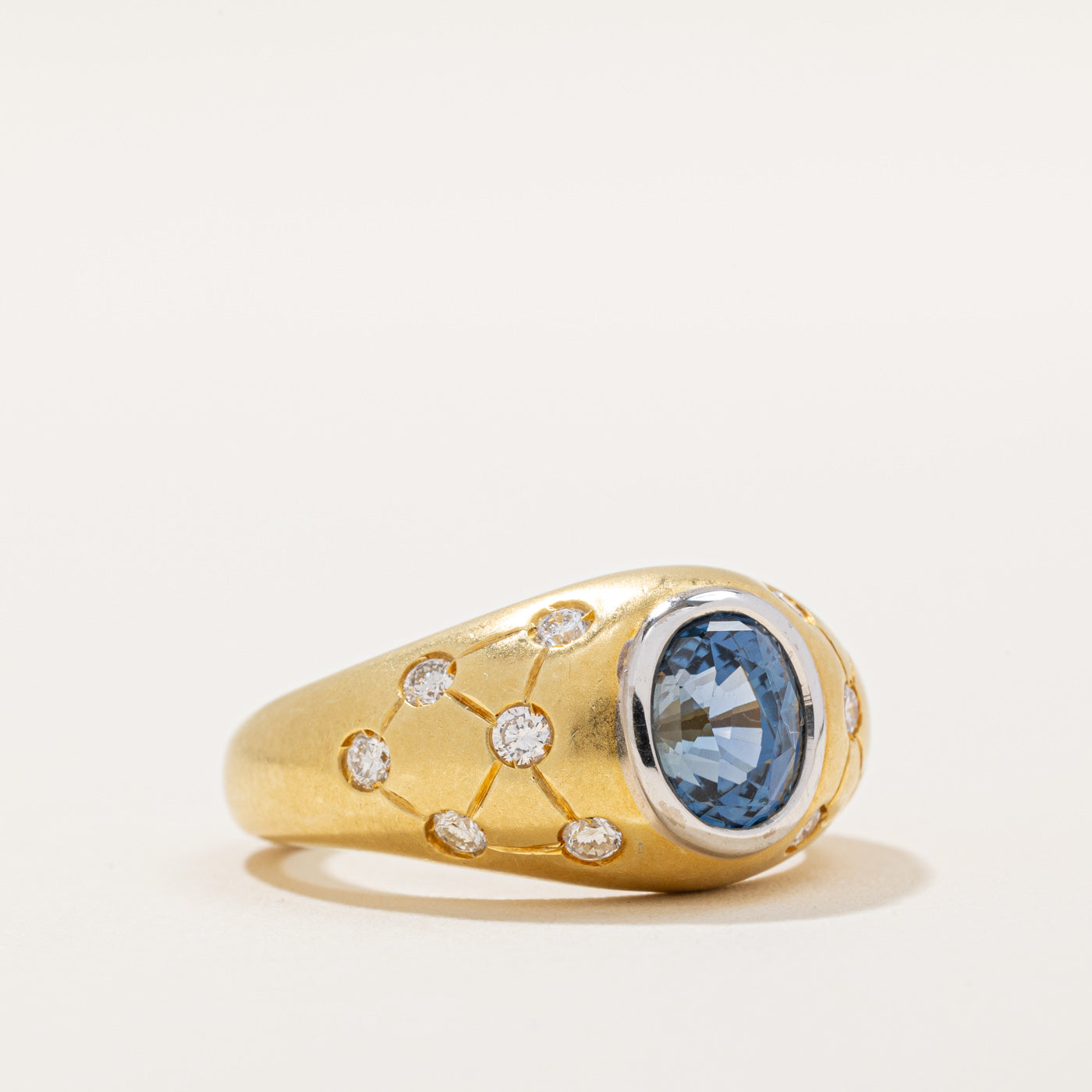 Blue Sapphire and Diamond Ring 2.50ct 0.36ctw Size 7 - Elegant Engagement, Wedding, or Anniversary Jewelry Gift for Women