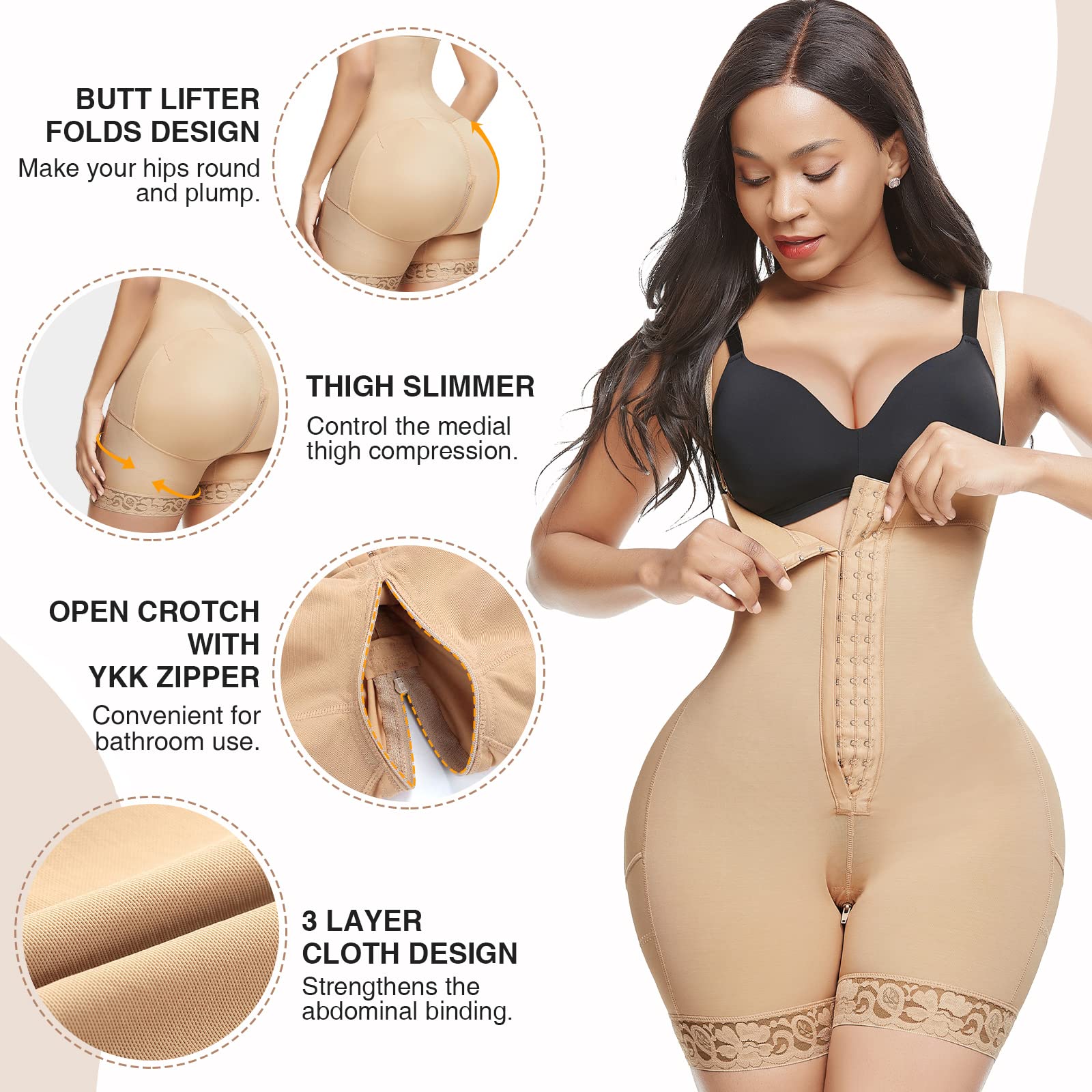 Lover-Beauty Colombian Shapewear for Women - Tummy Control Girdle, Butt Lifter Bodysuit with BBL Effect | Postpartum Recovery, Waist Training & Body Shaping for Special Occasions