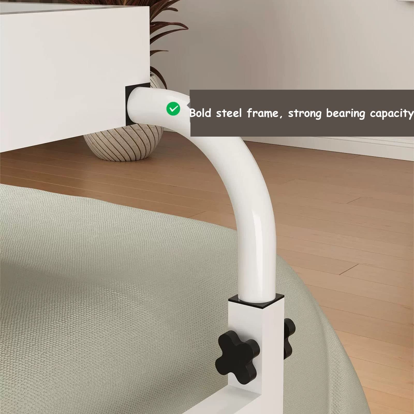 Adjustable Rolling Overbed Table - Extendable Height & Length Mobile Laptop Desk for Home Office, Hospital & Bedroom Use - White 140cm Computer Workstation with Wheels