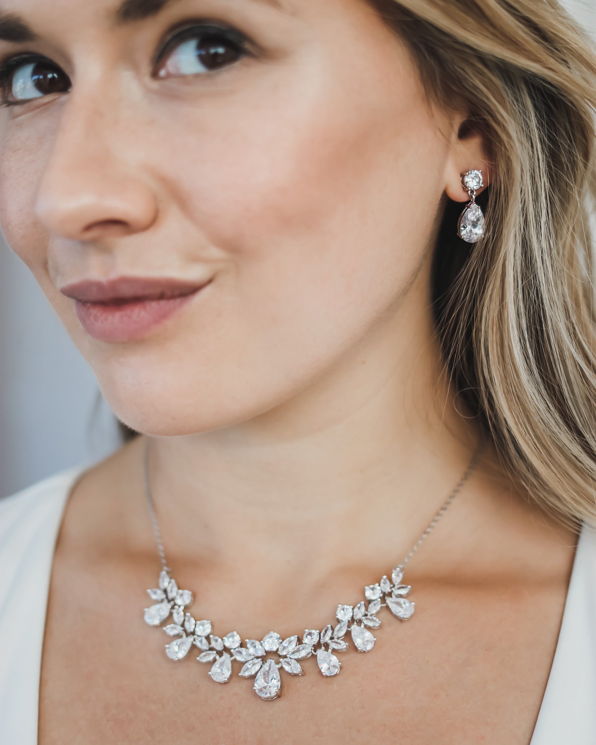 Estela CZ Jewelry Set - Elegant Cubic Zirconia Necklace & Earrings for Women | Perfect for Weddings, Parties & Special Occasions