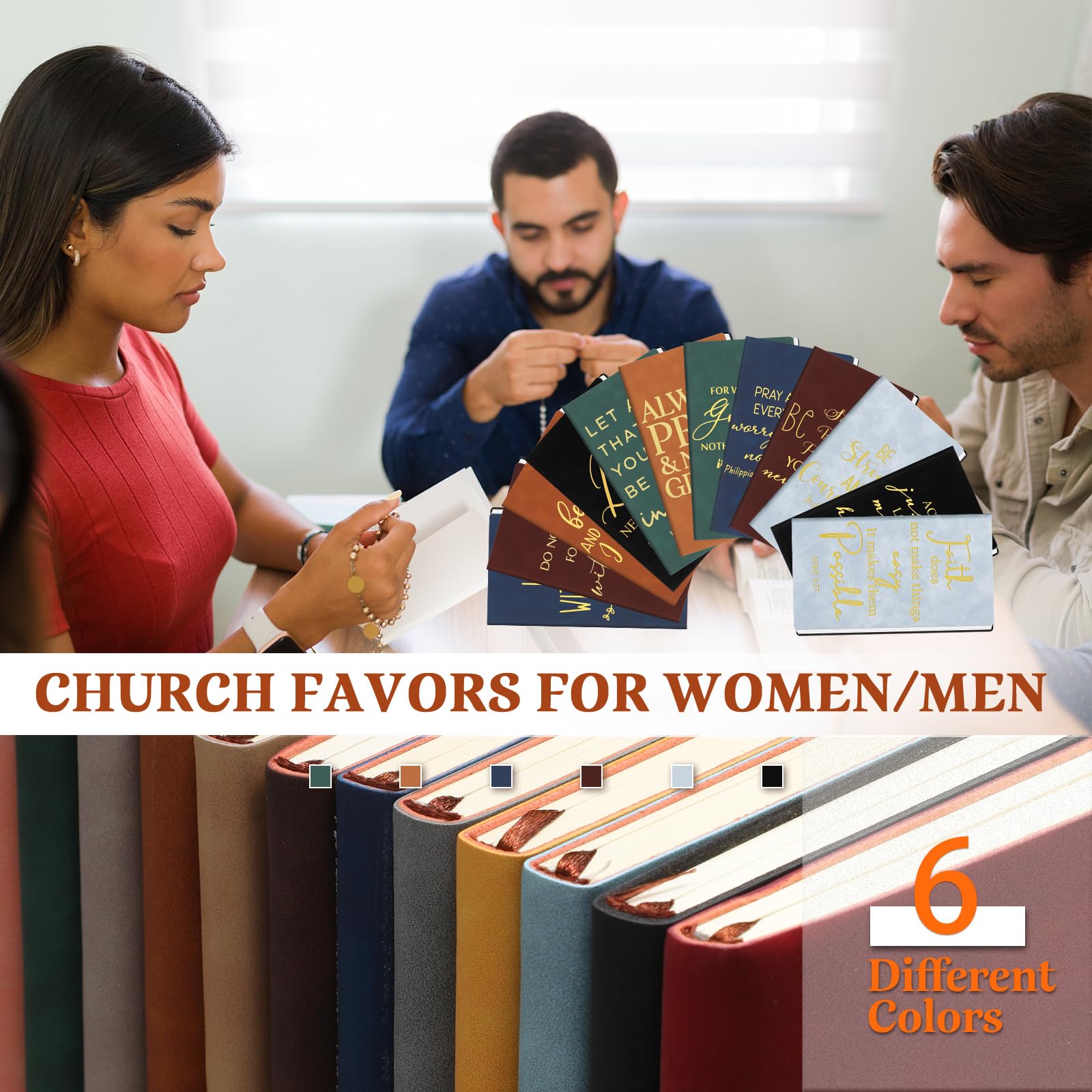 24 Pcs Christian Prayer Journals - Leather Bible Verse Notebooks for Men & Teachers | Church Gifts for Christmas & Worship