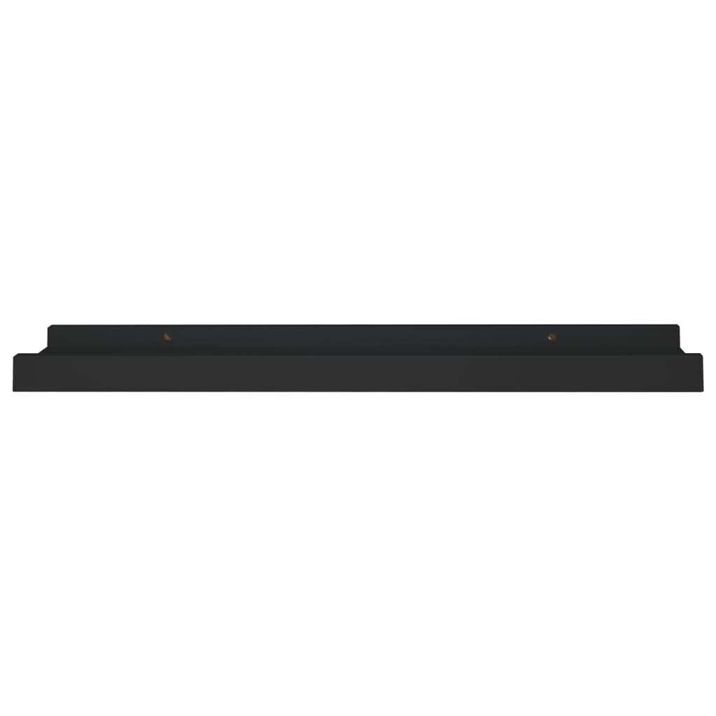 Floating Shelf Wall Mount - 2 Pack Black MDF Shelves 15.7x3.5x1.2 Inches - Modern Storage Shelves for Bedroom, Living Room, Bathroom, Kitchen & Office - Perfect for Displaying Books, Photos, Decor & Essentials