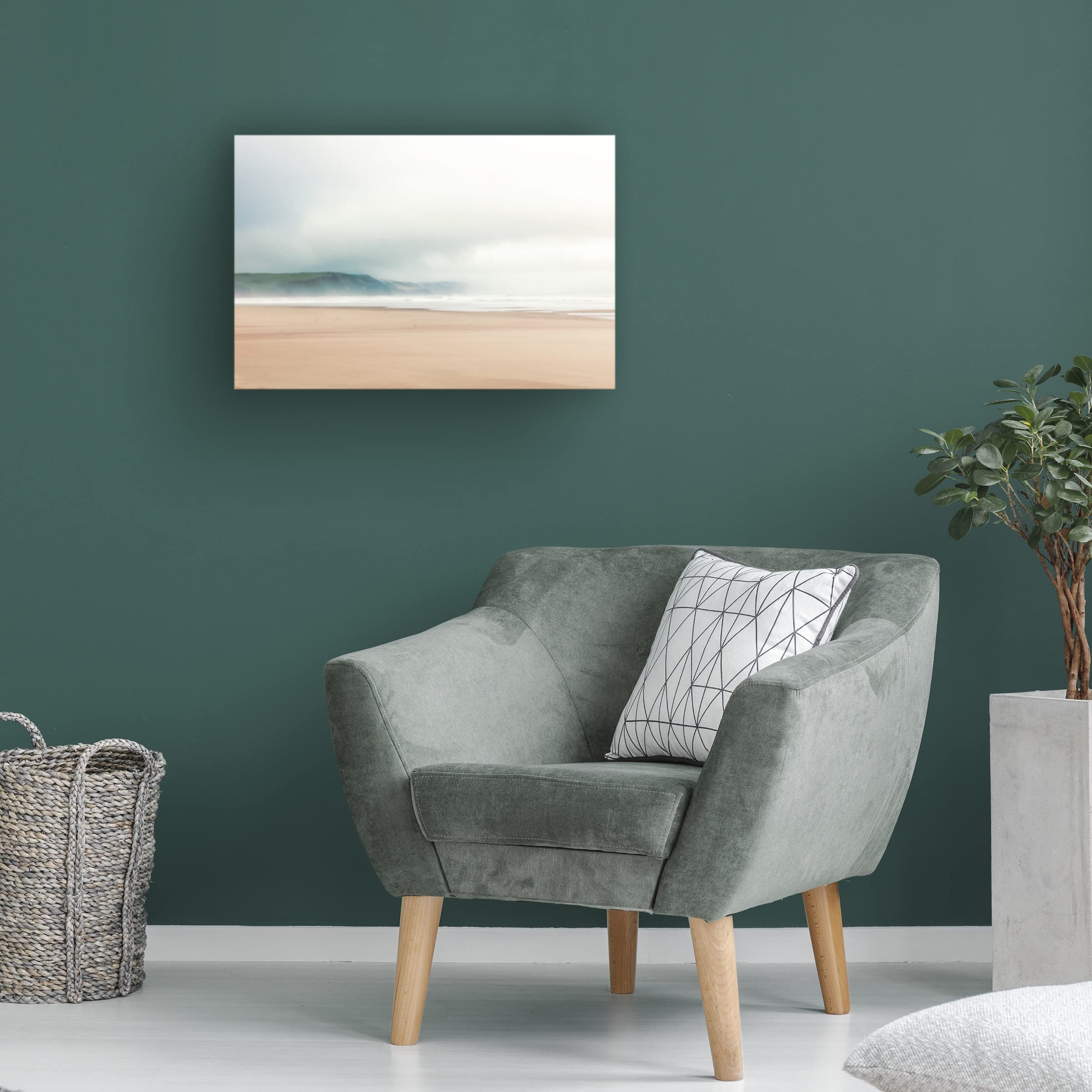 Trademark Fine Art 'White Oceans 10' Canvas Wall Art by Ian Winstanley - Modern Abstract Seascape Painting for Living Room, Bedroom & Office Decor