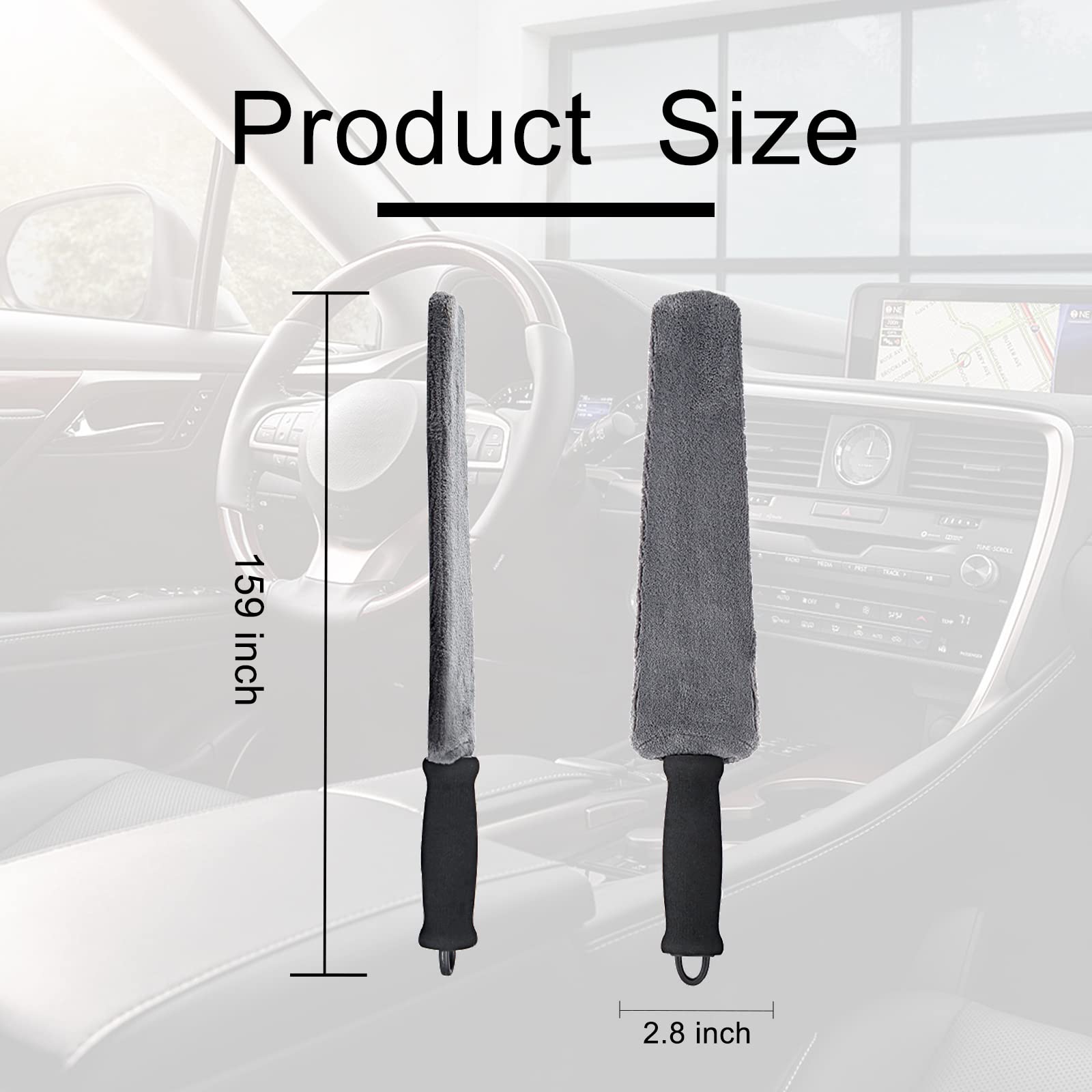Jeseny High Elasticity Car Detailing Brush - Dual Wet & Dry Use for Car Cleaning - Carpet & Interior Cleaning Accessories - Perfect for Car Detailing, Upholstery & Hard-to-Reach Areas (Grey)