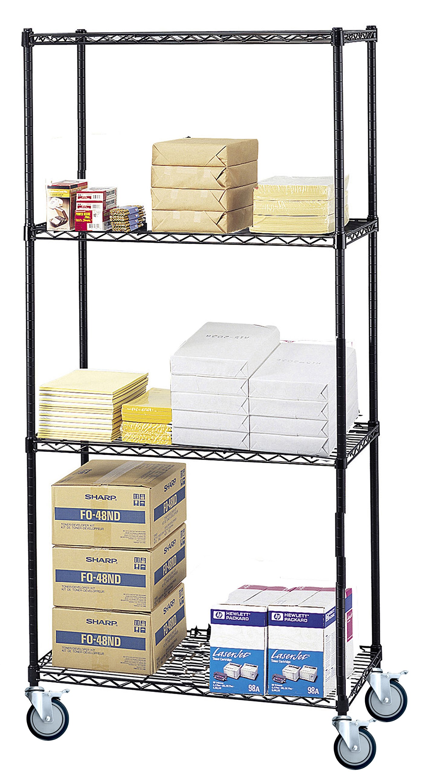 4-Tier Black Wire Shelf Truck - 21