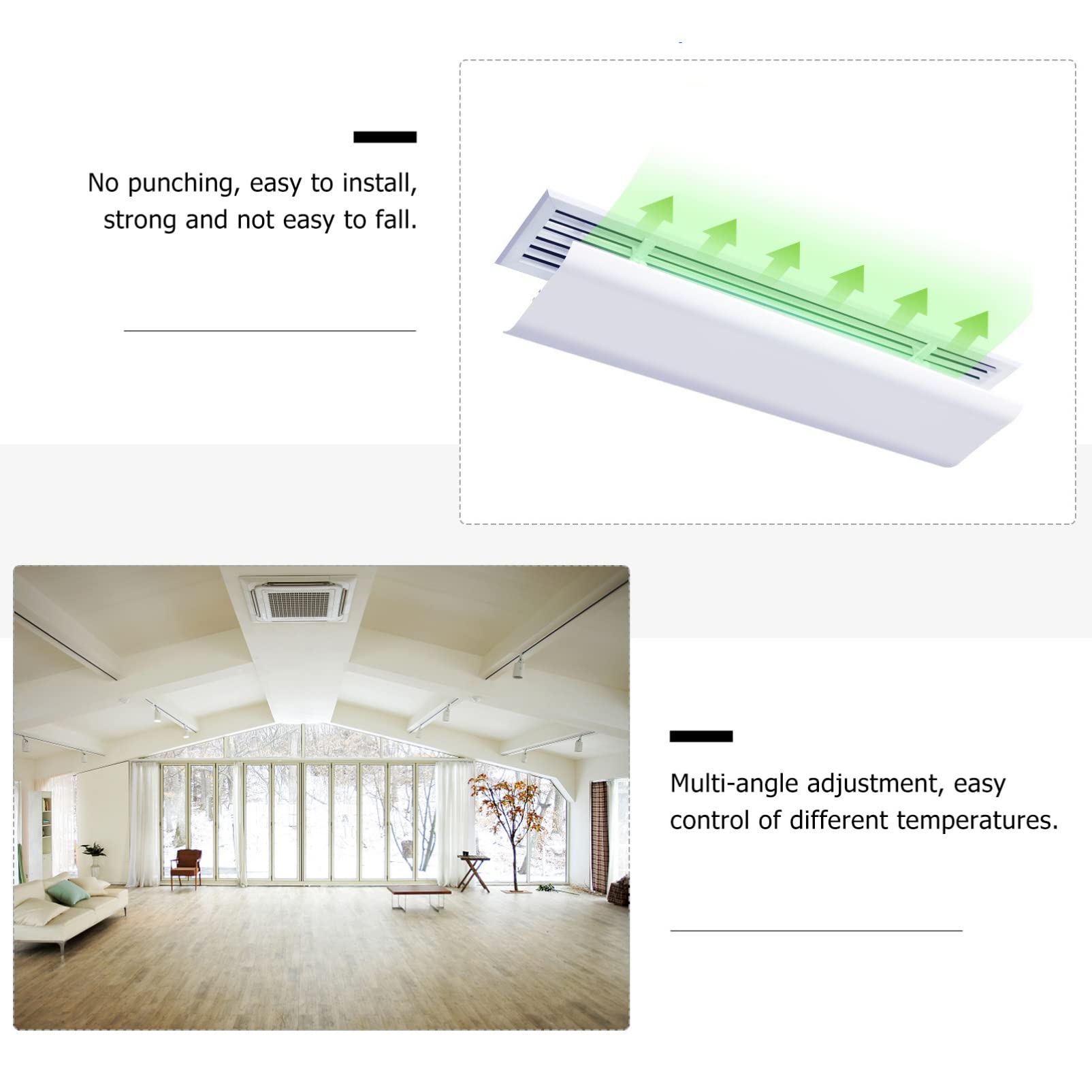 HANABASS Air Conditioner Deflector - Anti Direct Blow Wind Guide for Central AC & Home Cooling - Perfect for Bedroom, Office & Living Room to Redirect Airflow & Prevent Cold Drafts