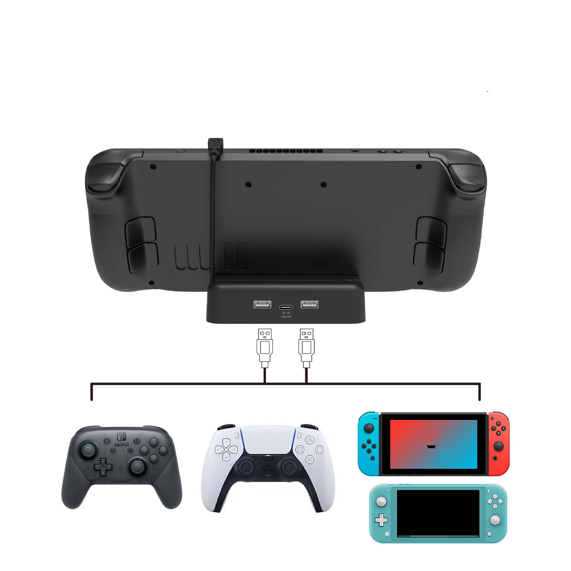 Steam Deck Charging Stand - Durable Plastic Holder with PD Fast Charging for Steam Deck Console | Perfect for Gaming, Travel & Home Use