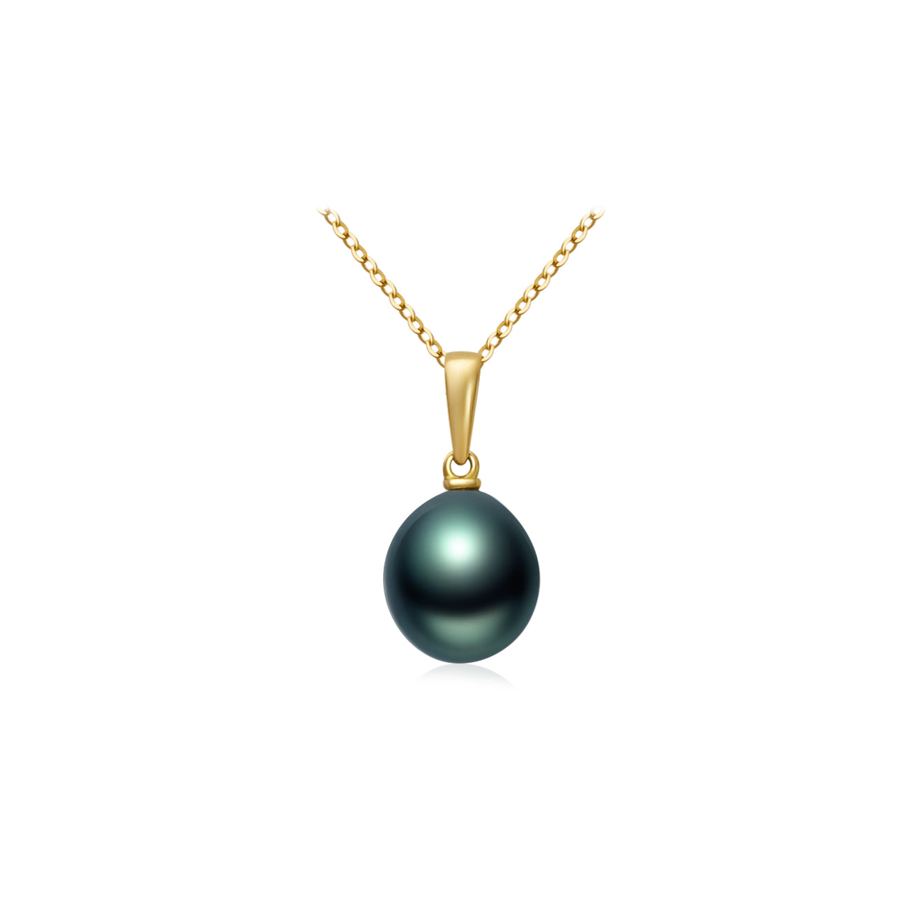 18K Solid Gold Tahitian Pearl Necklace - Genuine Saltwater Pearl Jewelry for Women, Elegant Gift for Wedding, Anniversary & Special Occasions