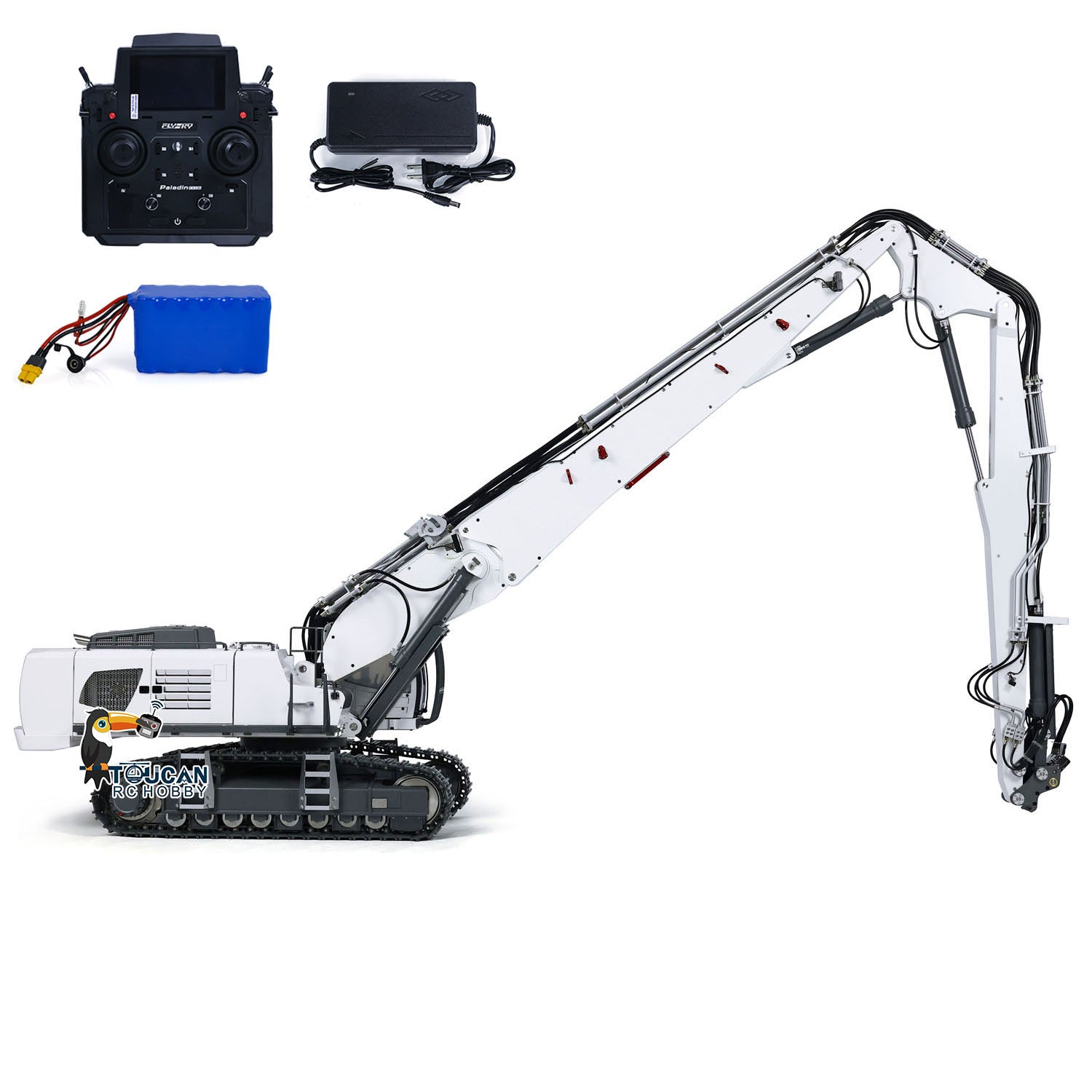 1/14 Scale K970 RC Hydraulic Excavator - 300 Channel Radio Controlled Demolition Machine, PL18EVLite RTR/PNP for Construction Simulation & Outdoor Play