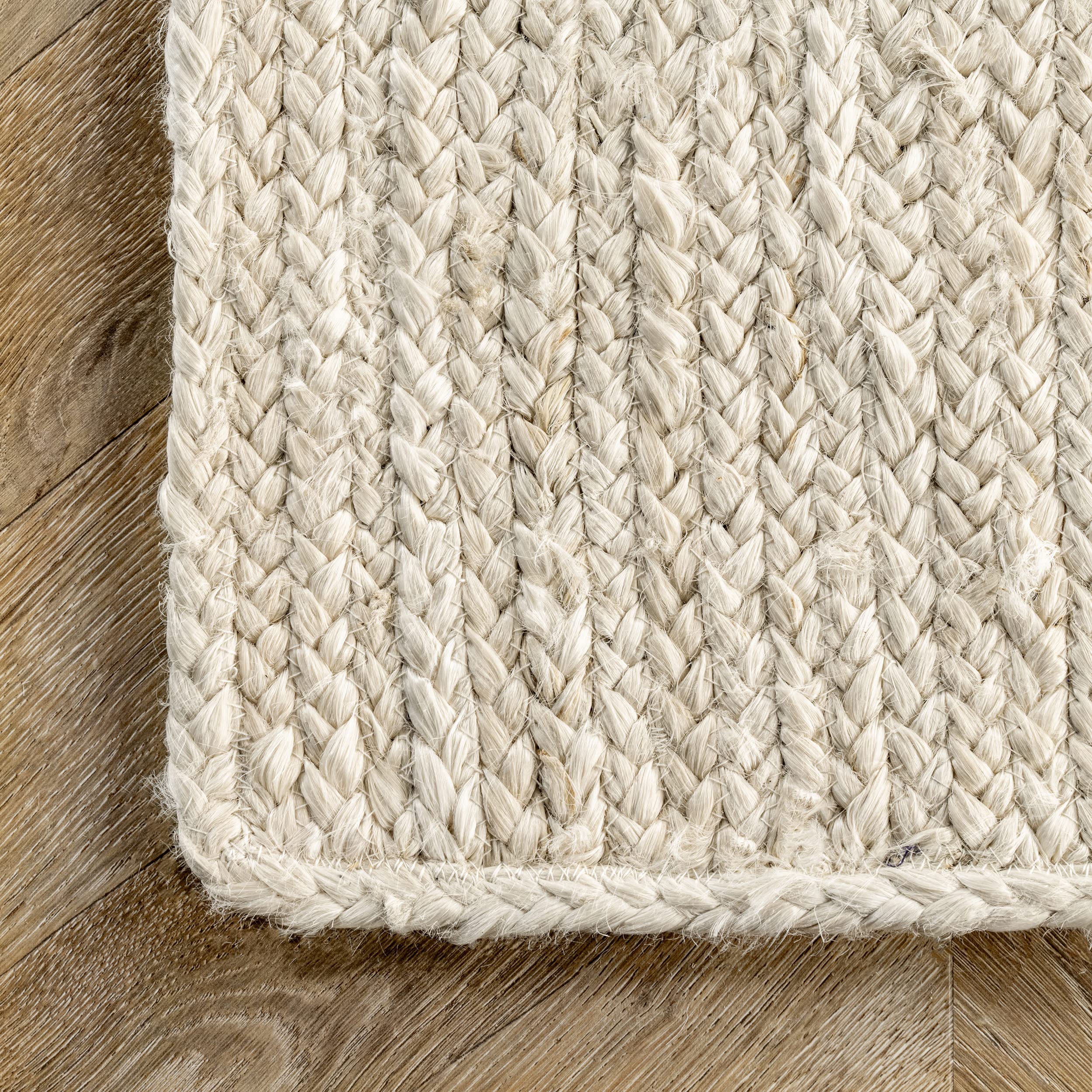 nuLOOM 5x8 Rigo Jute Hand Woven Natural Fiber Area Rug - Off White Solid Farmhouse Design for Bedroom, Living Room, Dining Room, Hallway, Office, Kitchen & Entryway | Eco-Friendly Home Decor & Cozy Floor Covering