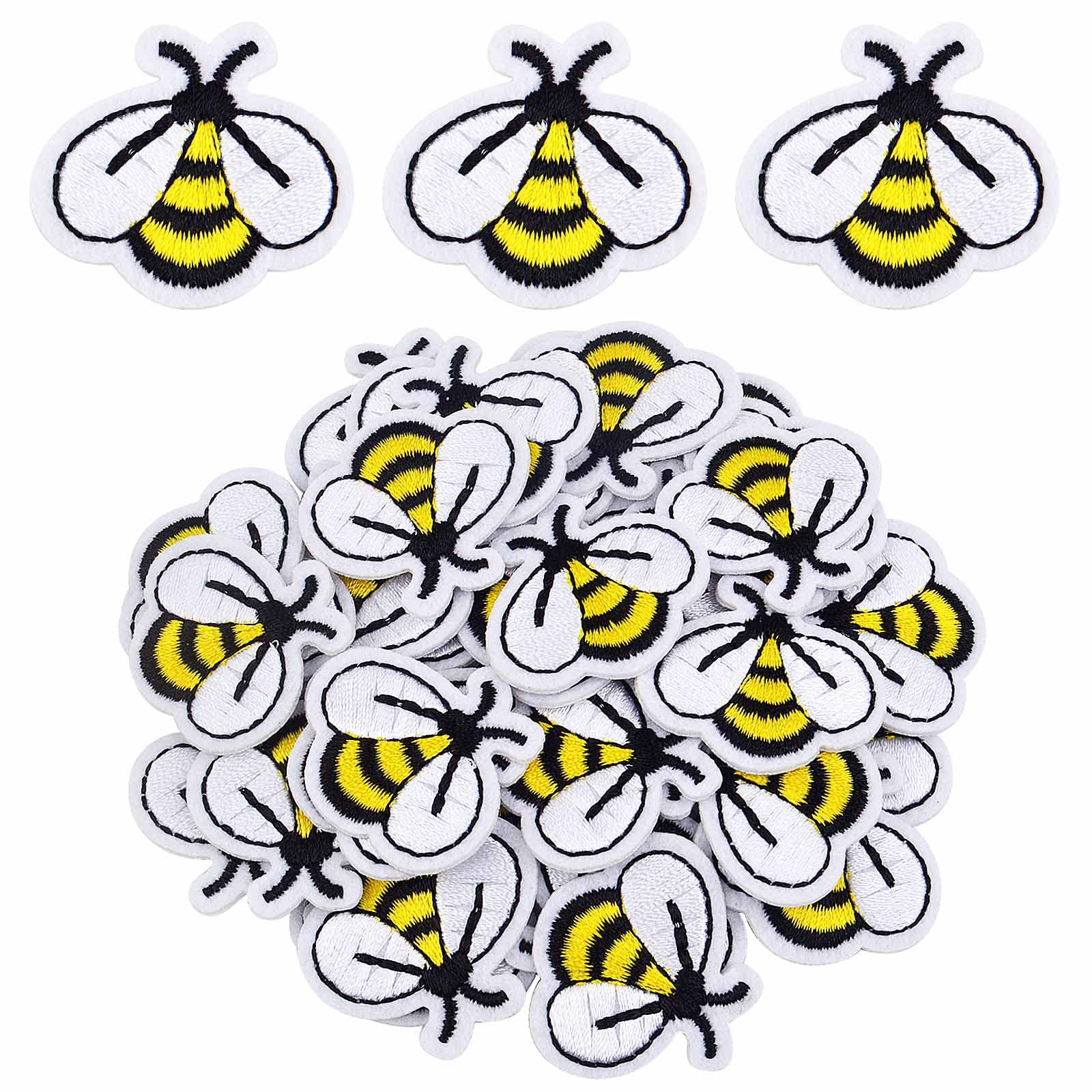 40Pcs Honey Bee Embroidered Iron-On Patches - Cute DIY Sewing Appliques for Jackets, Bags, Jeans & Hats - Perfect for DIY Clothing Decoration & Craft Projects - Great for Kids, Teens & Adults Fashion Accessories