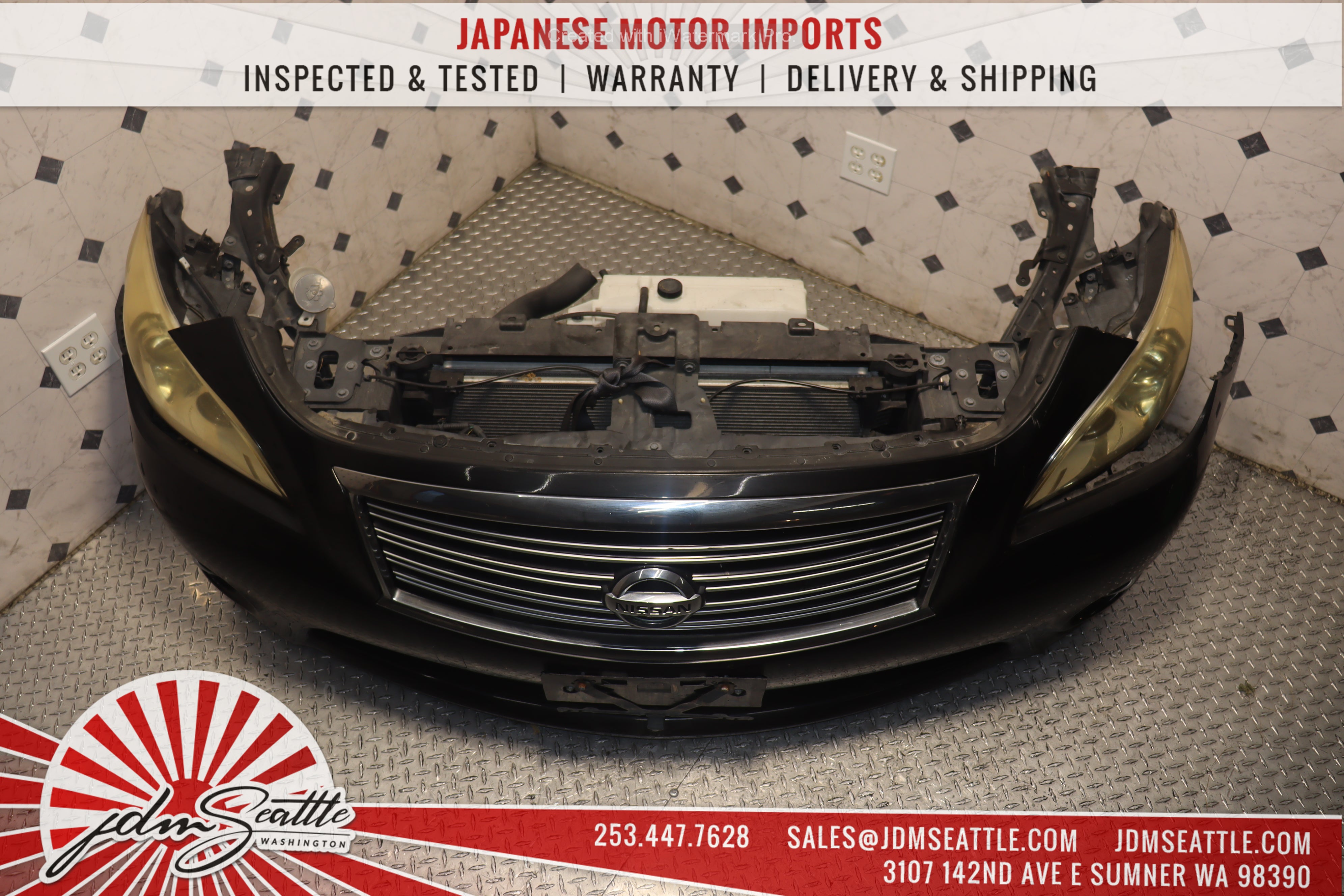 JDM Nissan Fuga 370GT / 2010-2013 Infiniti M37 Complete Front End Nose Cut Conversion Kit - Perfect for Car Restoration & Custom Build Projects