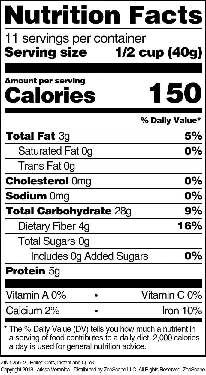 Organic Rolled Oats - Instant & Quick Cooking Oatmeal (16 oz Pack) - Healthy Breakfast Cereal for Smoothies, Baking & Overnight Oats - USDA Certified - Non-GMO, Gluten-Free