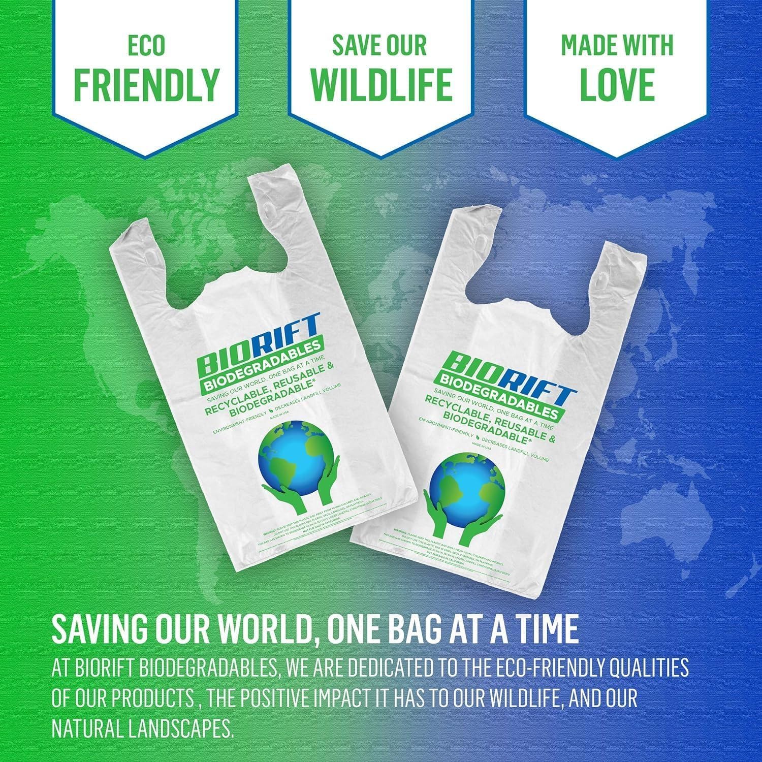 Eco-Friendly Biodegradable Thank You Bags - 1000 Pack Bulk | Extra Thick & Durable Reusable Shopping Bags | 100% Compostable for Grocery, Restaurant & Supermarket Use | 12” x 6.5” x 22” Plastic-Free Bulk Bags | Perfect for Retail Stores, Takeout Orders & Eco-Conscious Shoppers