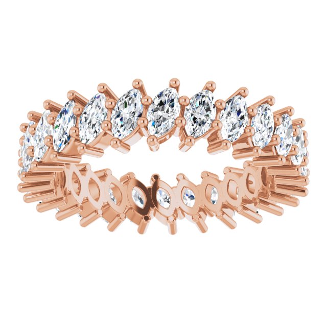 3.12 Carat Marquise Cut Diamond Eternity Band for Women - Wedding, Engagement, Anniversary Jewelry Gift - Perfect for Bridal, Party & Special Occasions