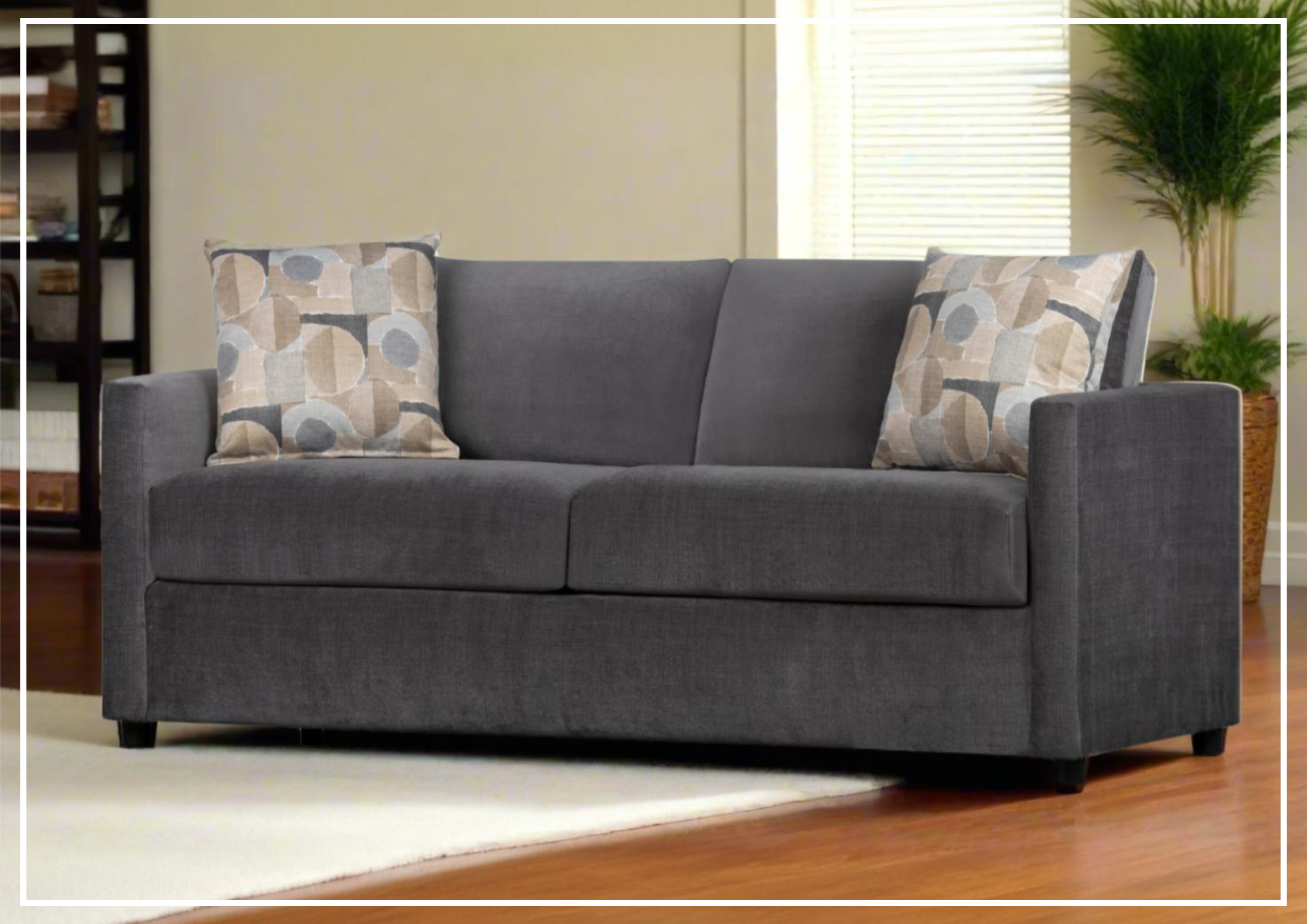 Klaussner Garrin Fabric Queen Sleeper Sofa Bed with Track Arms - Convertible Sofa for Small Spaces, Guest Room & Apartment Living