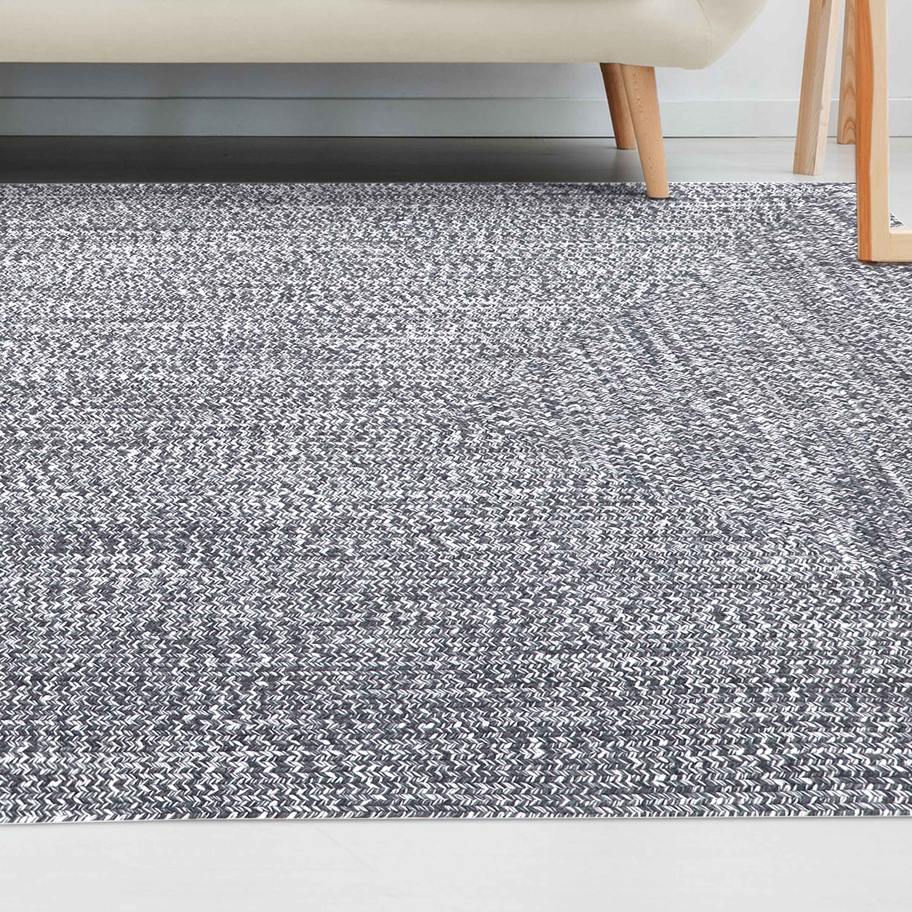 Two-Toned Braided Bohemian Area Rug - Indoor/Outdoor Use for Living Room, Patio & Bedroom Decor
