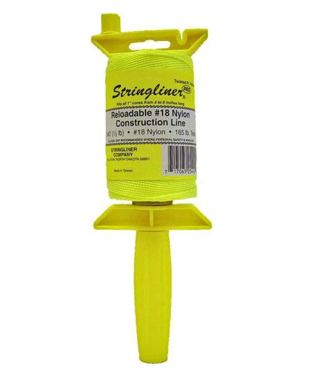 25412 Yellow Chalk Line - High Visibility Marking Tool for Construction, Surveying & DIY Projects